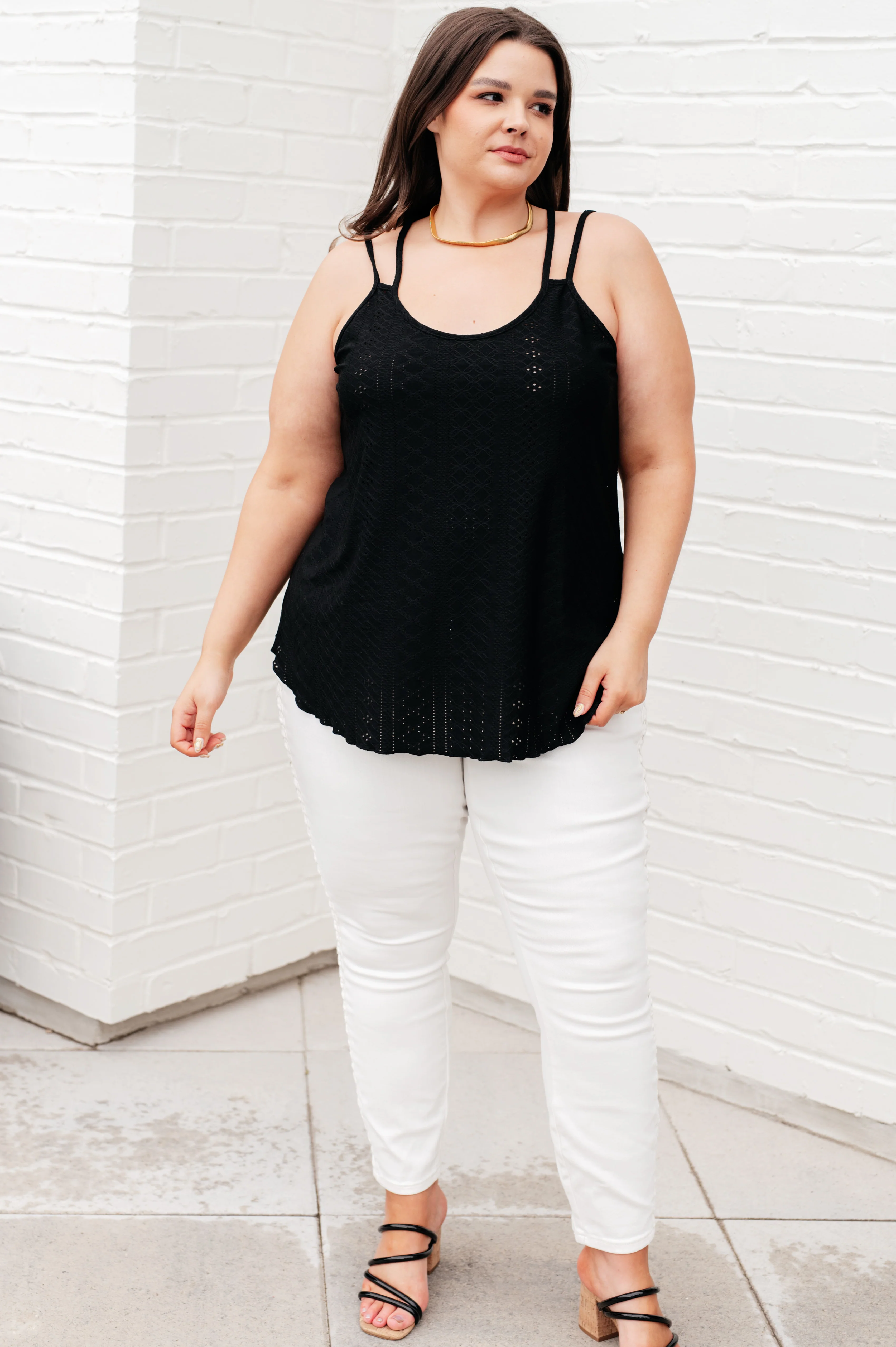 Eye on the Prize Eyelet Tank in Black - 5/16/2024 - Image 8