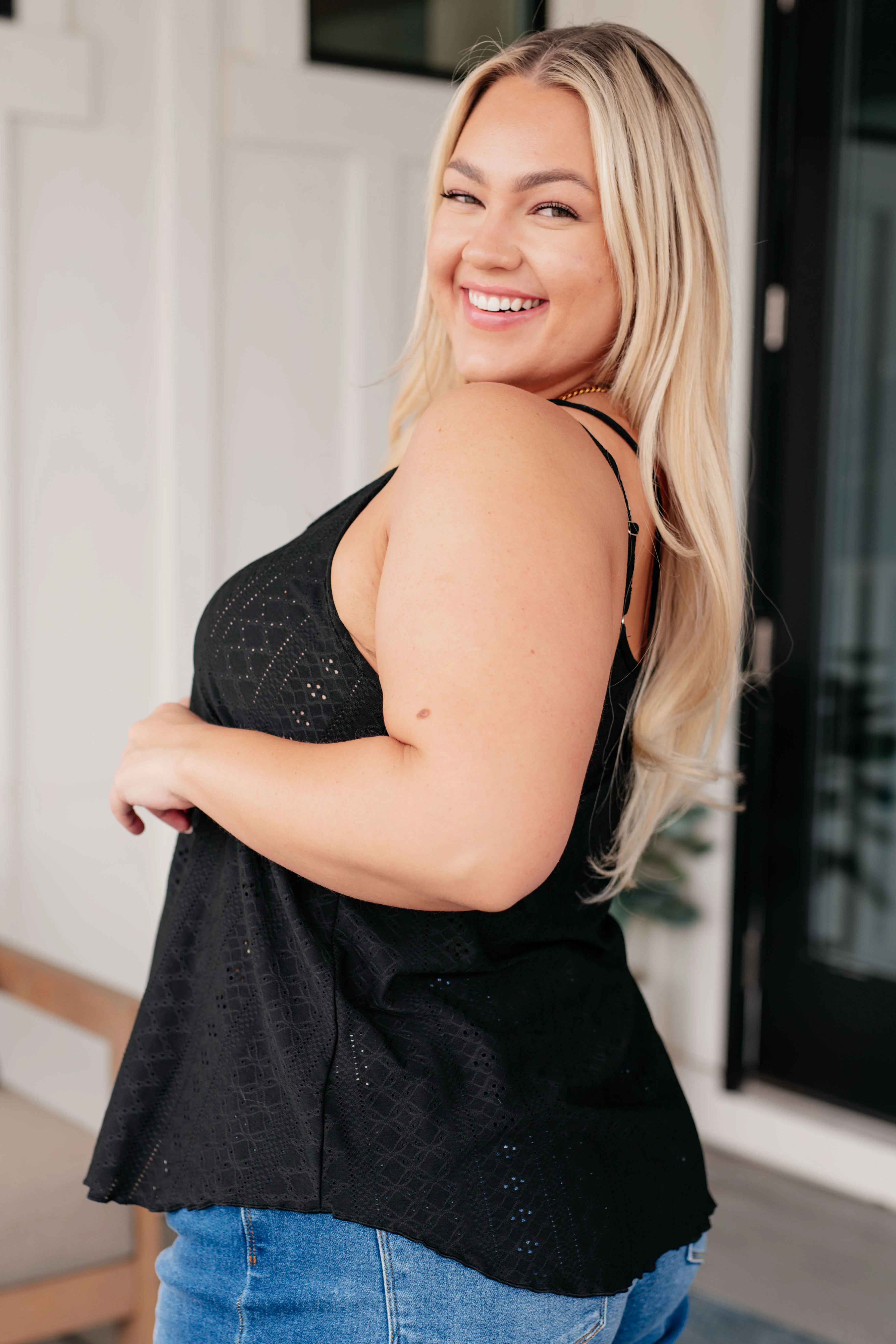 Eye on the Prize Eyelet Tank in Black - 5/16/2024 - Image 9