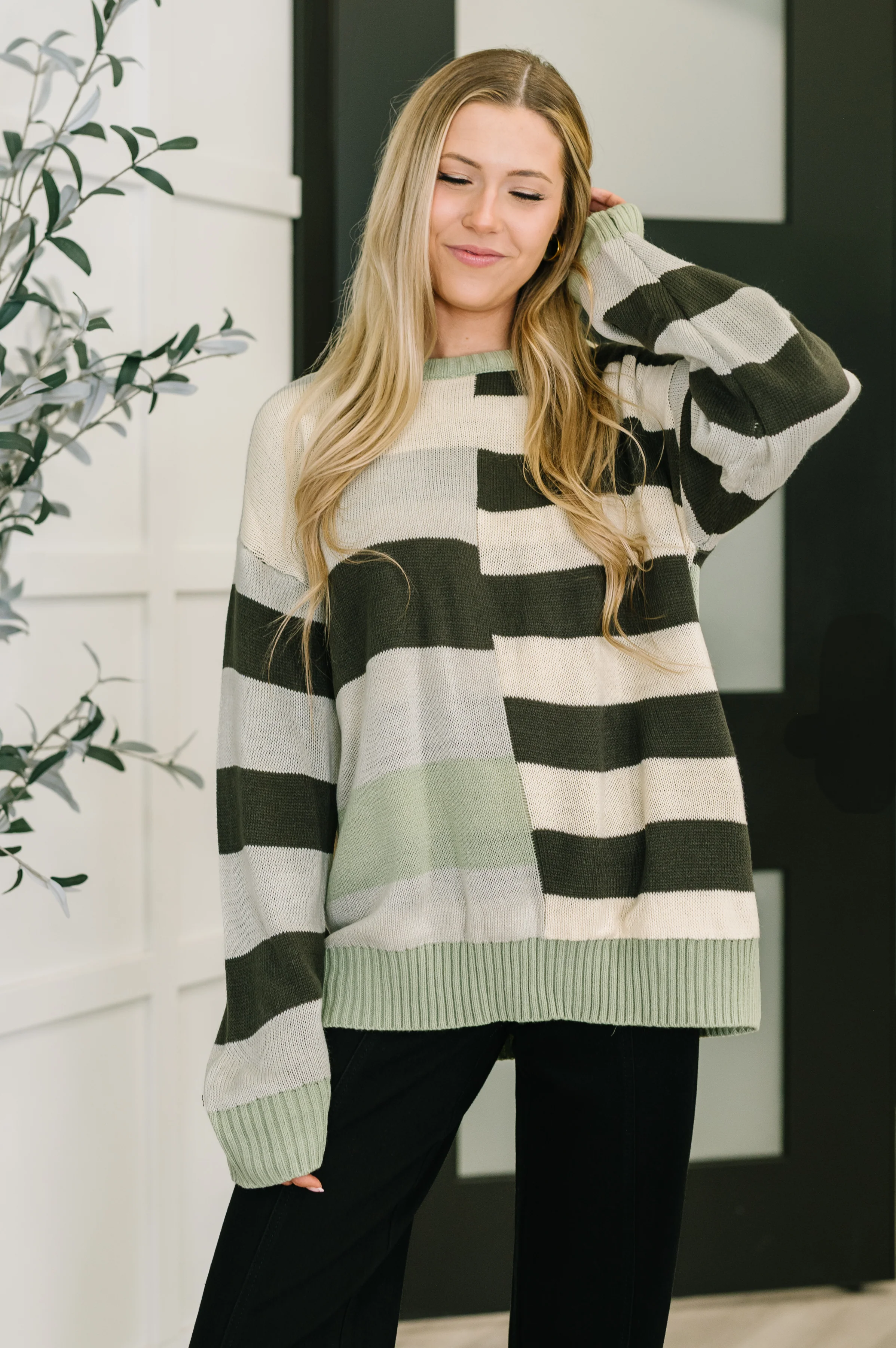 Fall Into Us Color Block Knit Pullover - 10/31/2025