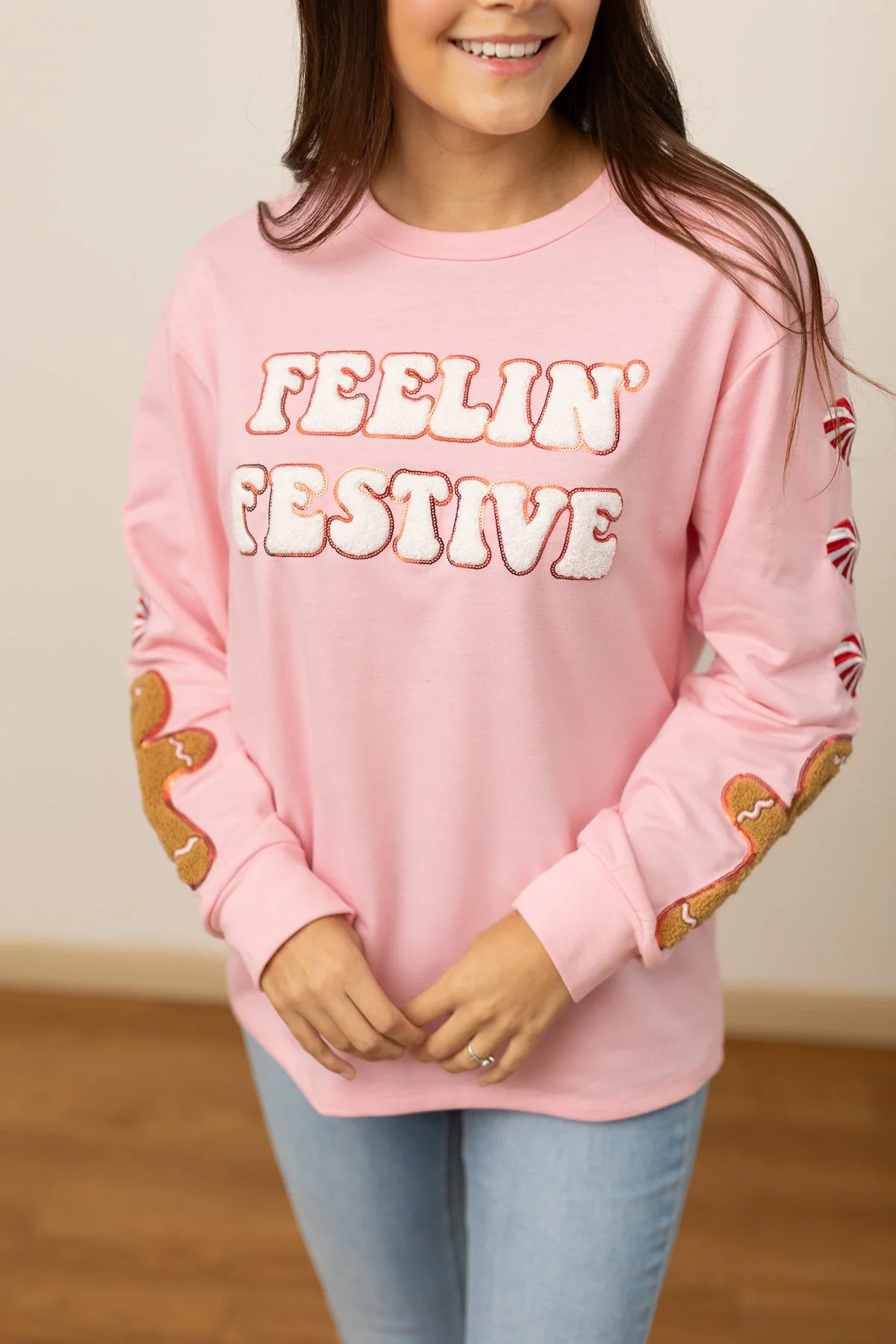 Feelin Festive Pink Top - Image 3