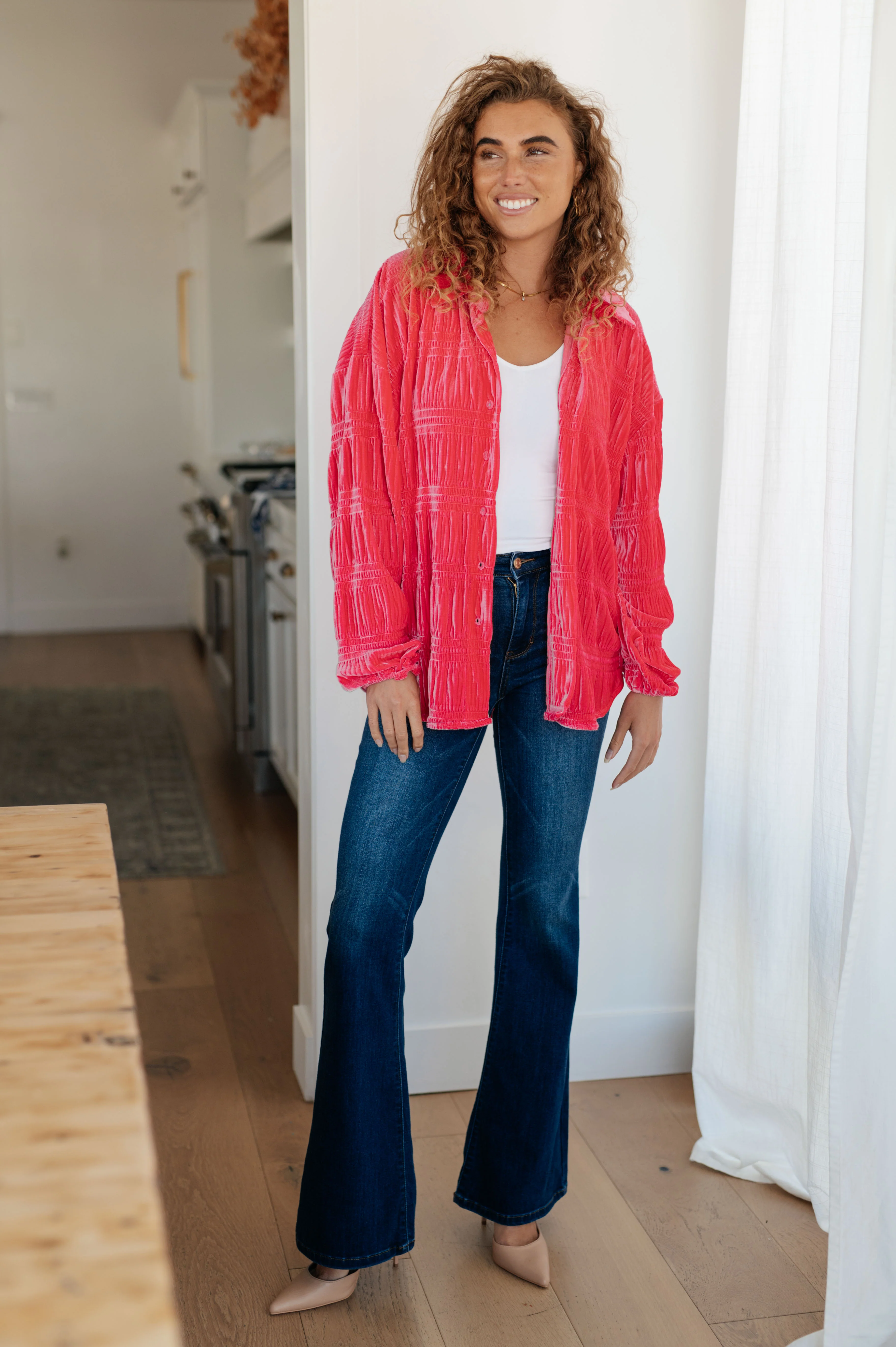 Feeling Fuchsia Velvet Button Down - 11/17/2023 - Image 4