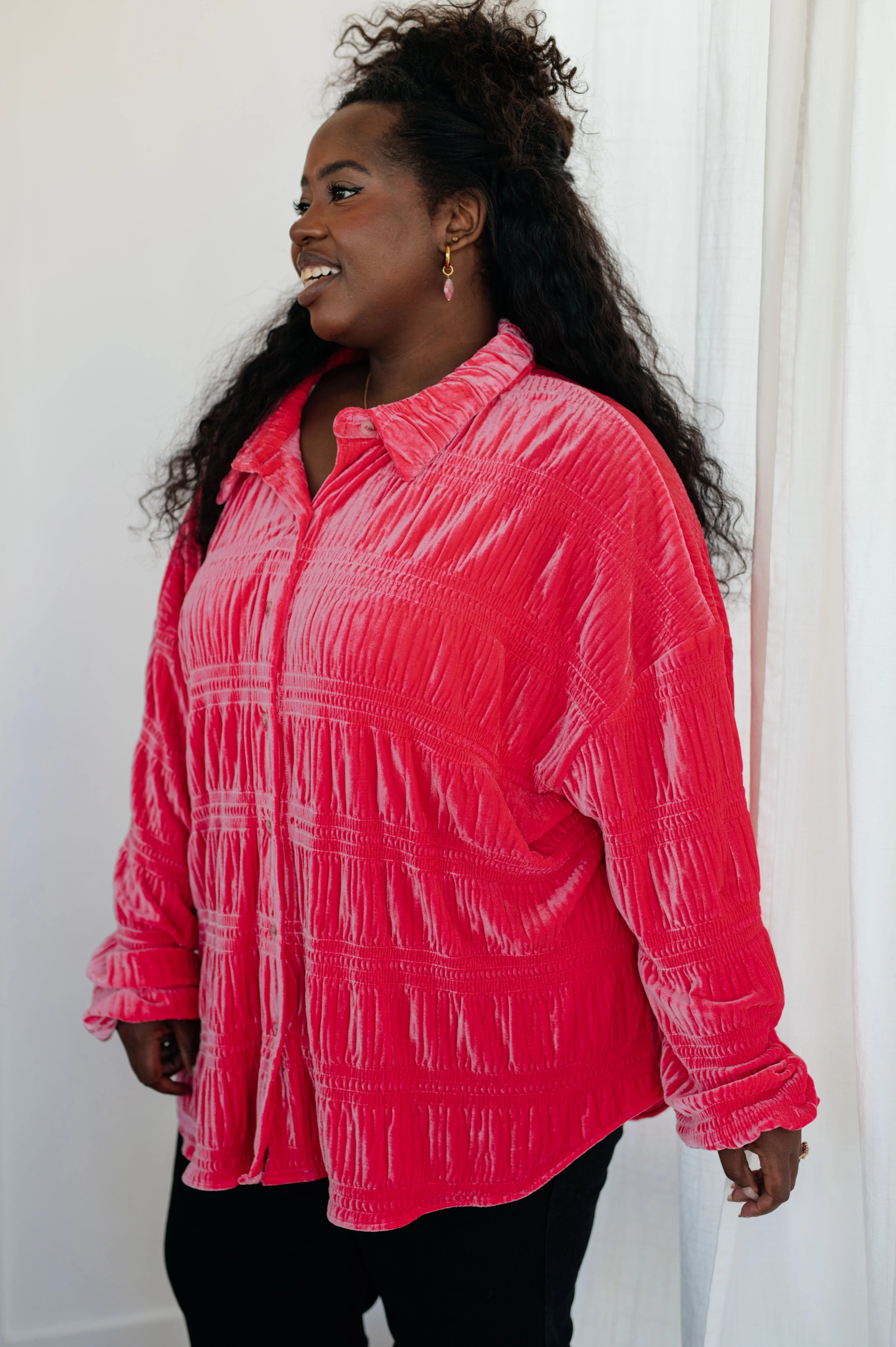 Feeling Fuchsia Velvet Button Down - 11/17/2023 - Image 7