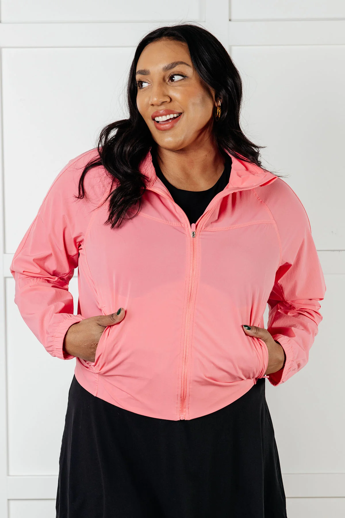 Fit Happens Nylon Tennis Jacket in Coral Rose - 1/2/2025 - Image 3