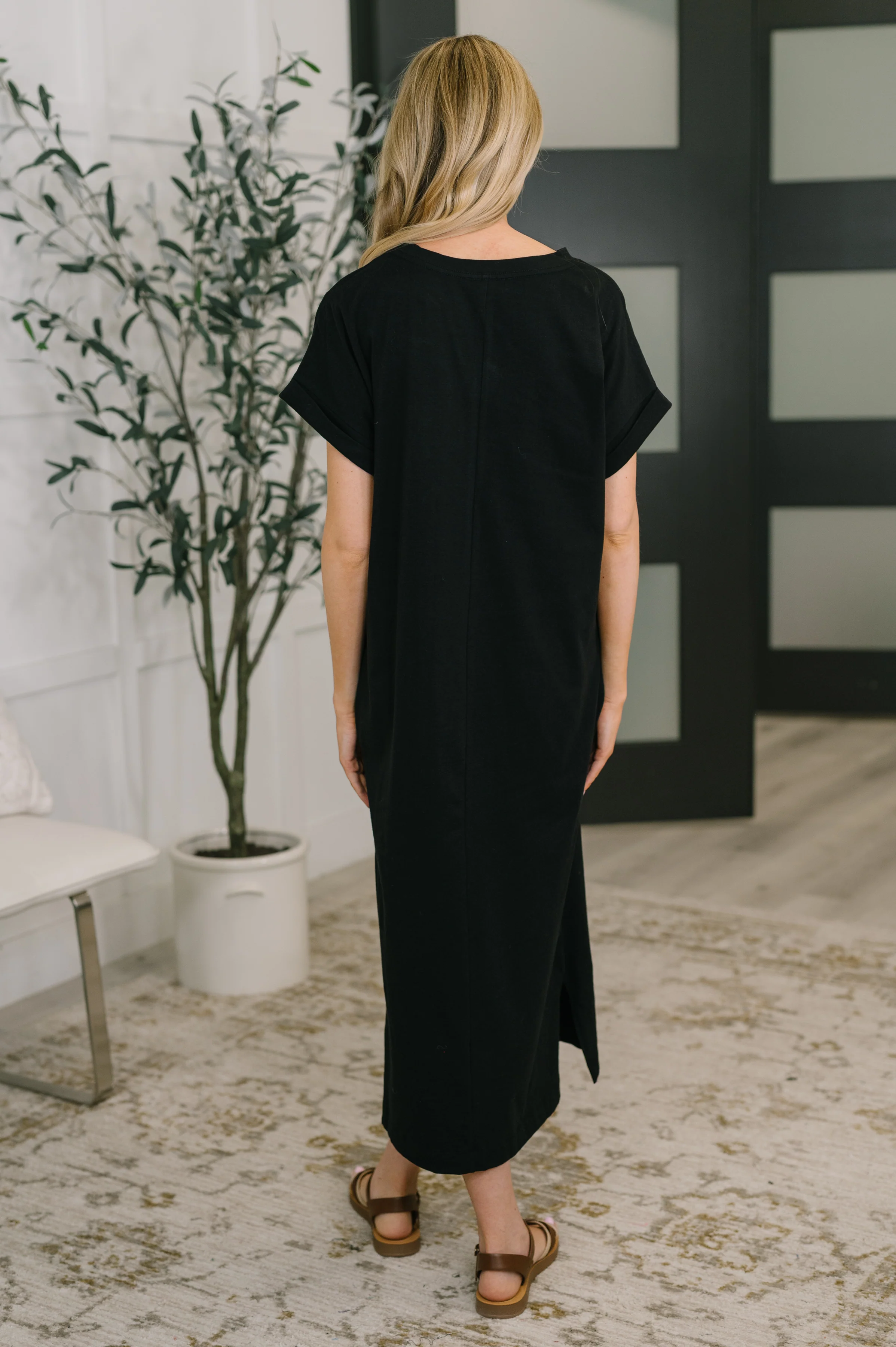 Fix You Right Up Short Sleeve Midi Dress in Black - 7/27/2026 - Image 4
