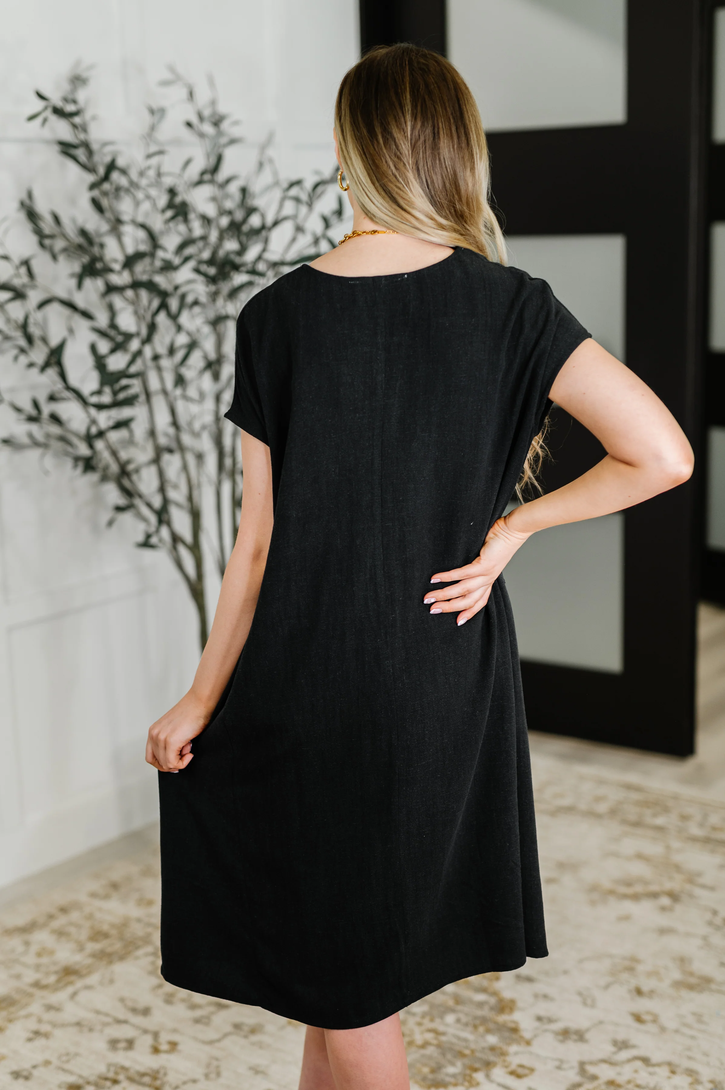 Flatter Me Later Relaxed Dress in Black - 6/20/2025 - Image 4