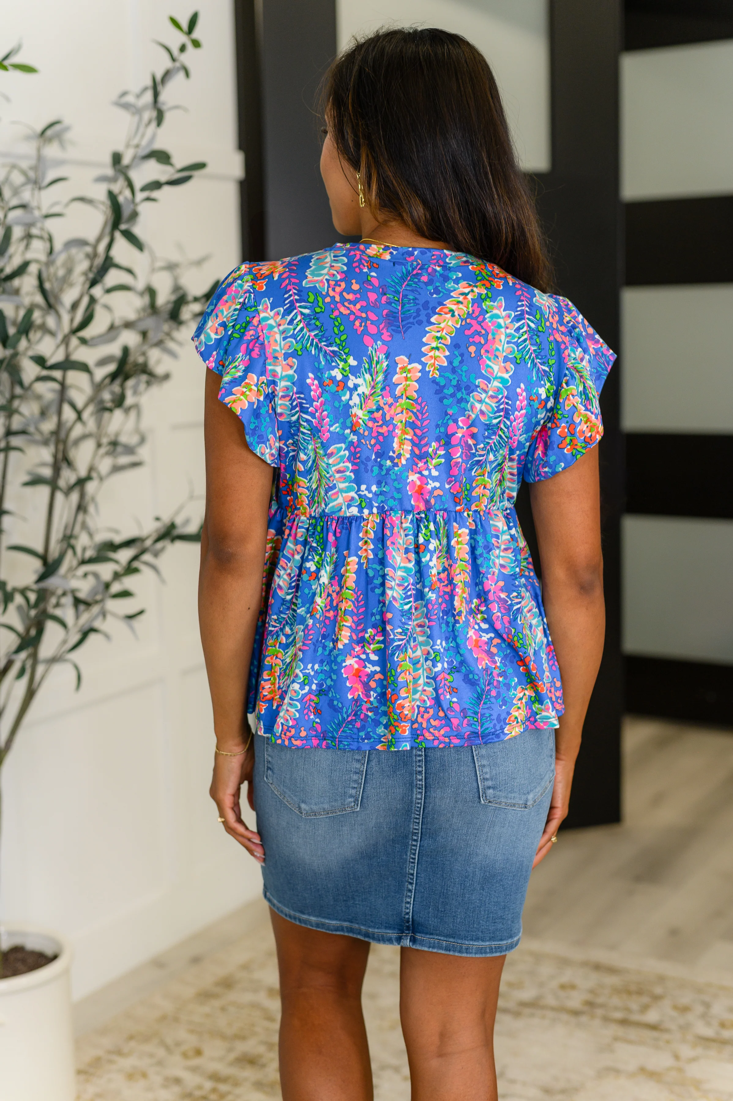 Flirt Alert Flutter Sleeve Top in Blue - 3/9/2026 - Image 5