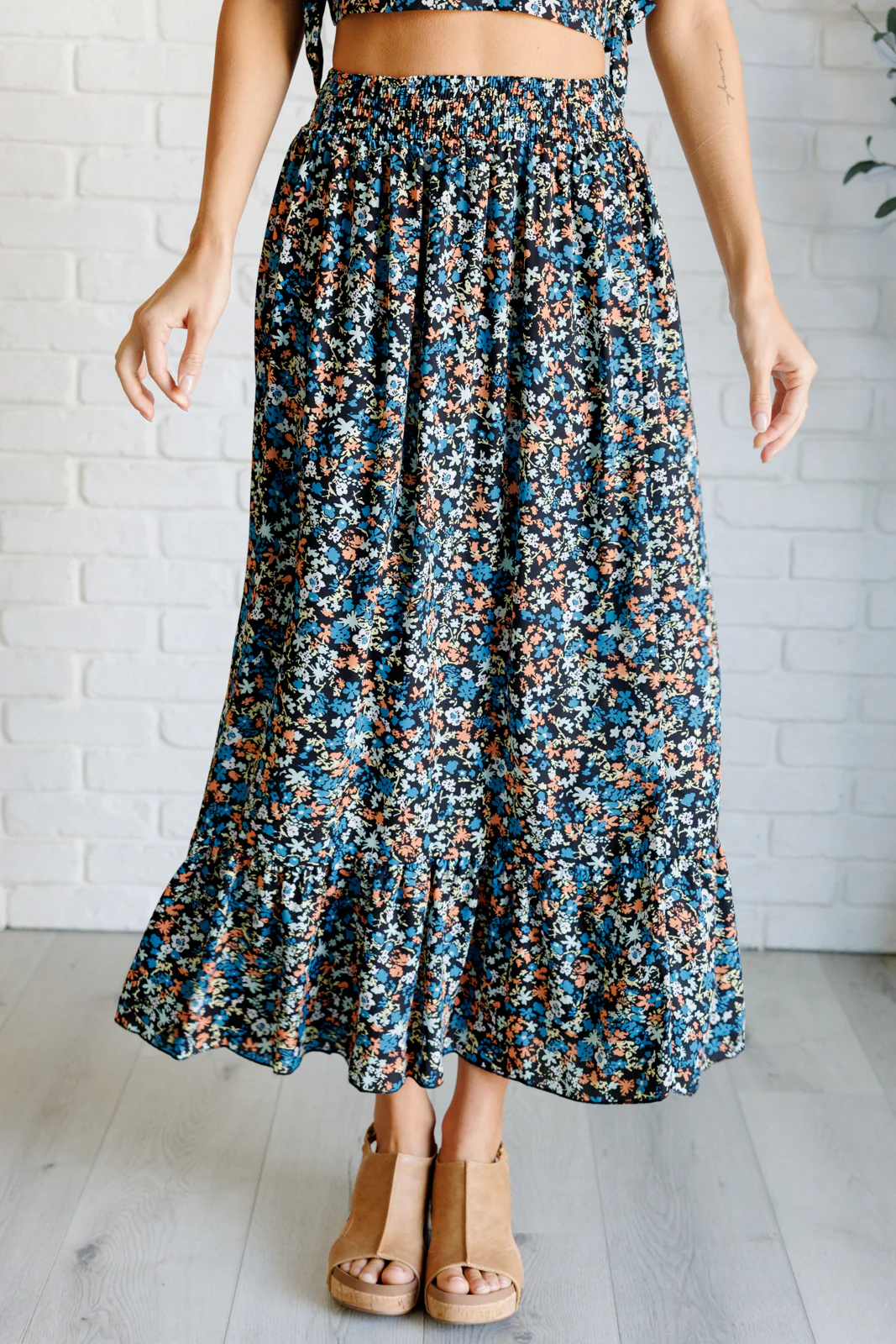 Flutter of Florals V-Neck Crop and Skirt Set - 7/7/2025 - Image 11