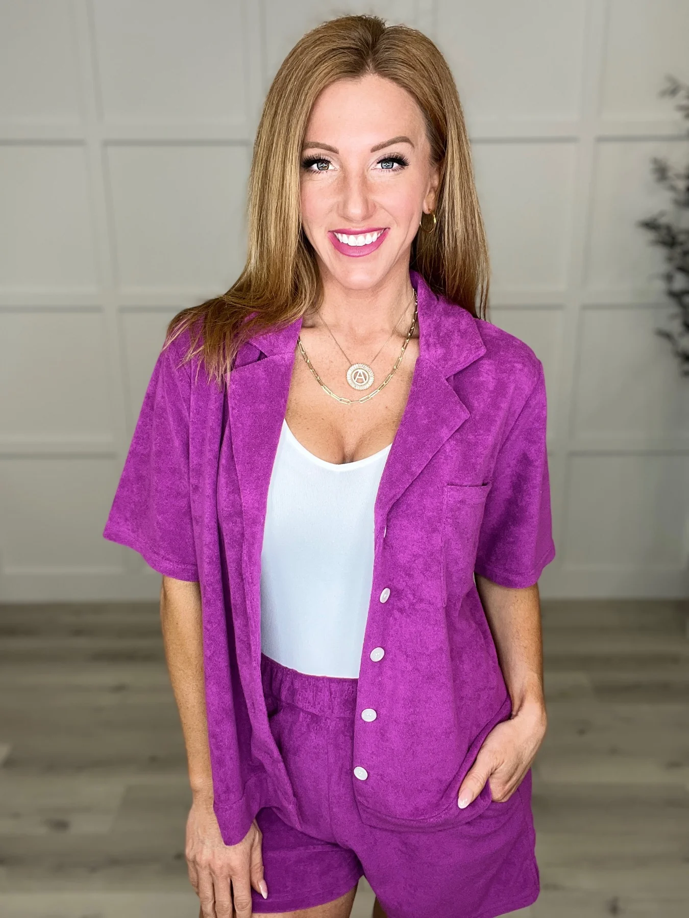 French Terry Button Down Top in Two Colors - 4/5/2023