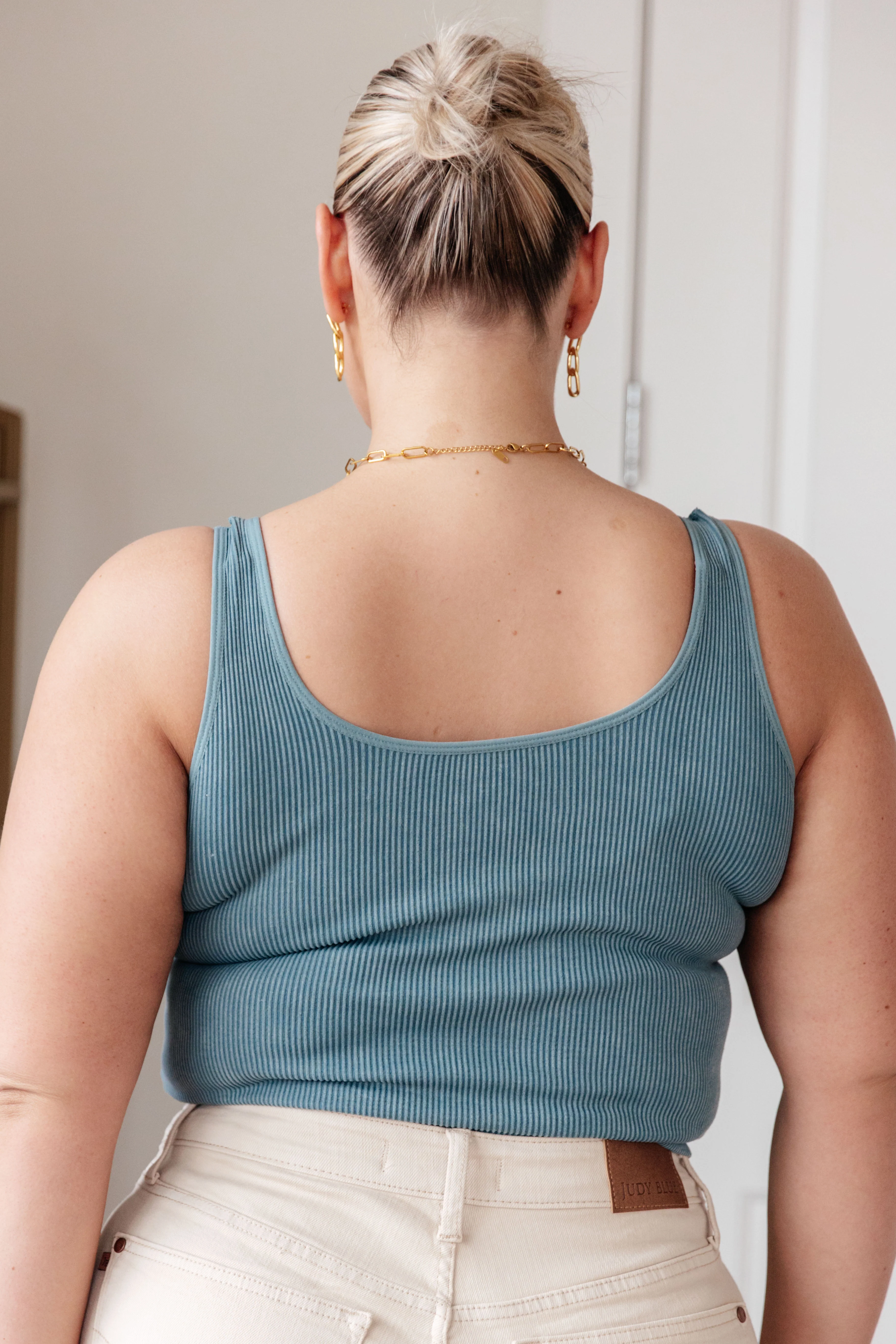 Fundamentals Ribbed Seamless Reversible Tank in Vintage Blue - 2/15/2024 - Image 6