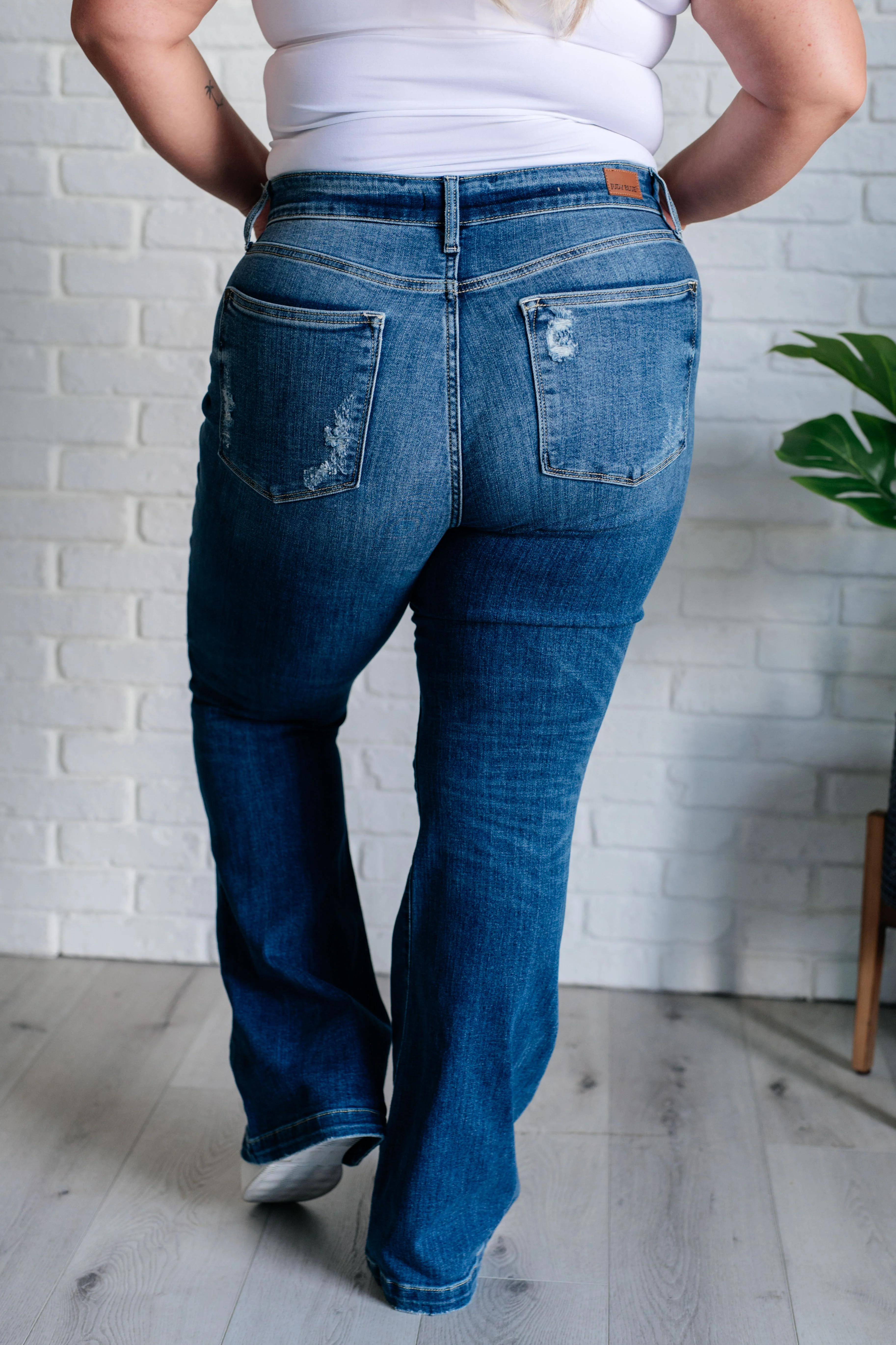 Gabriella Mid Rise Distressed Button Fly Flare Jeans - 9/18/2024 - Image 9