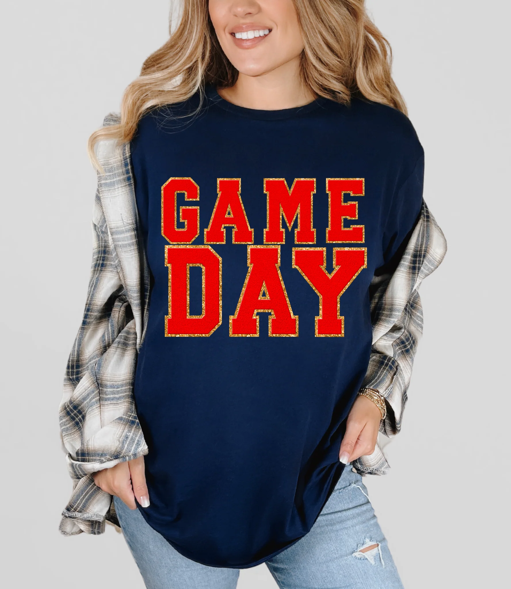 Game Day Navy Graphic Tee in Multiple Colors - Image 3