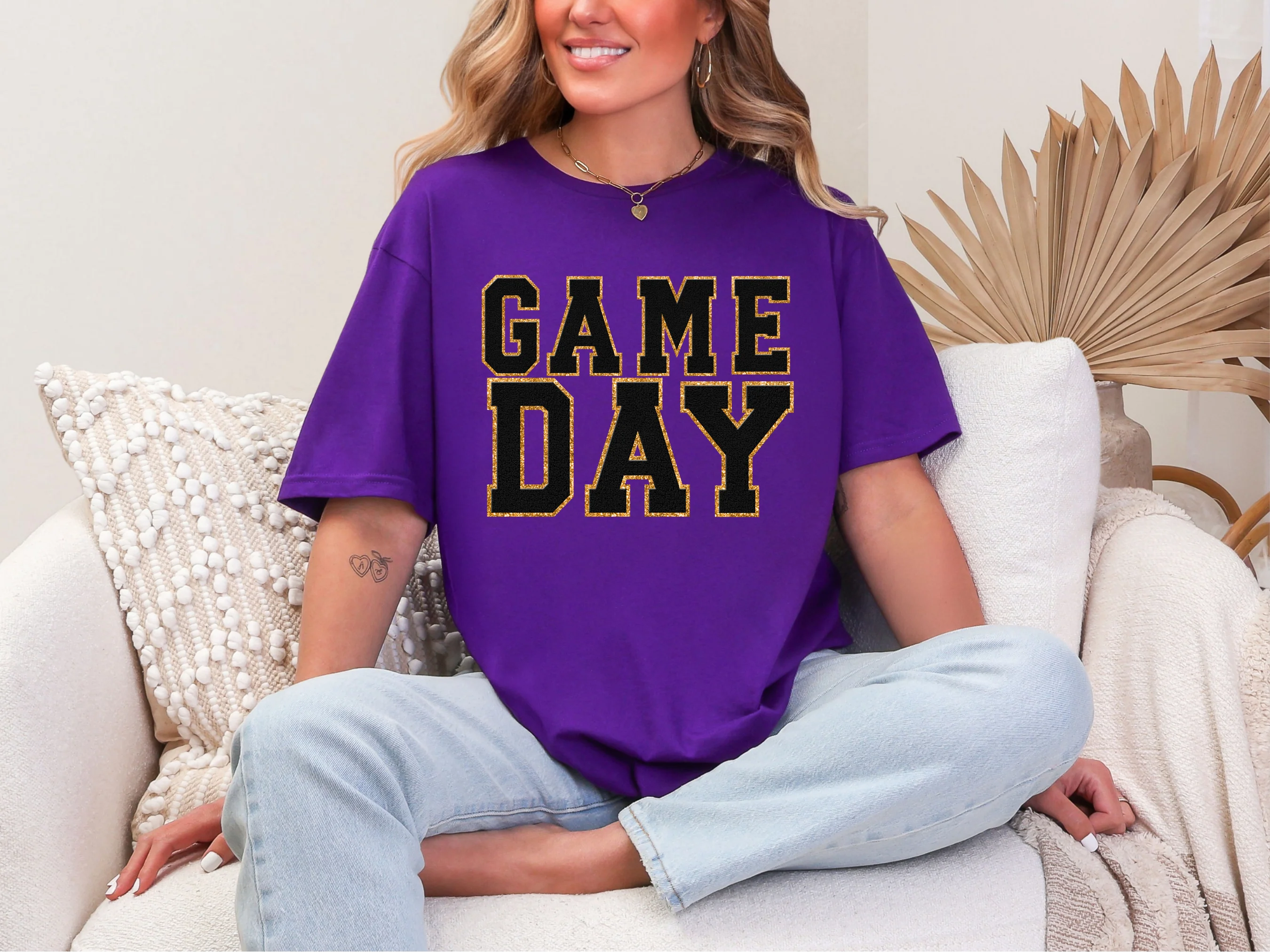 Game Day Purple Graphic Tee in Multiple Colors - Image 3