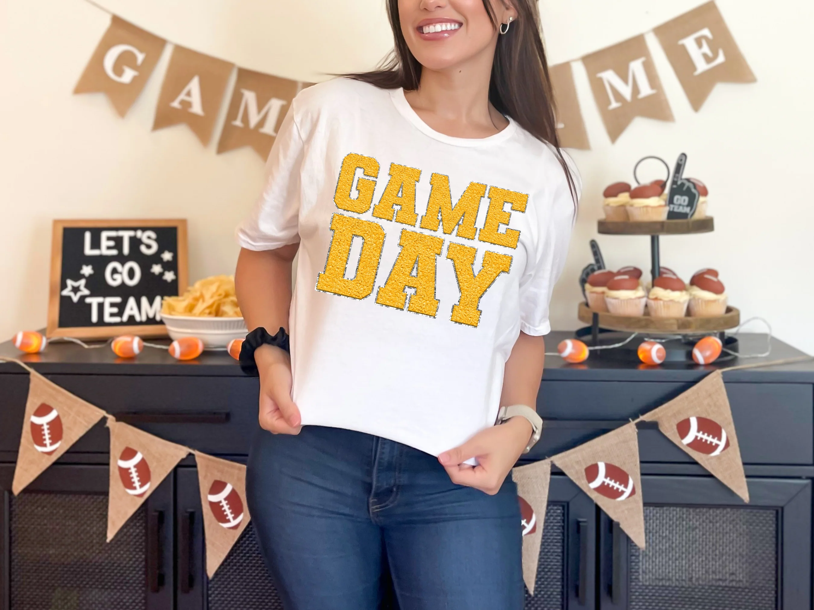 Game Day White Graphic Tee in Multiple Colors - Image 9