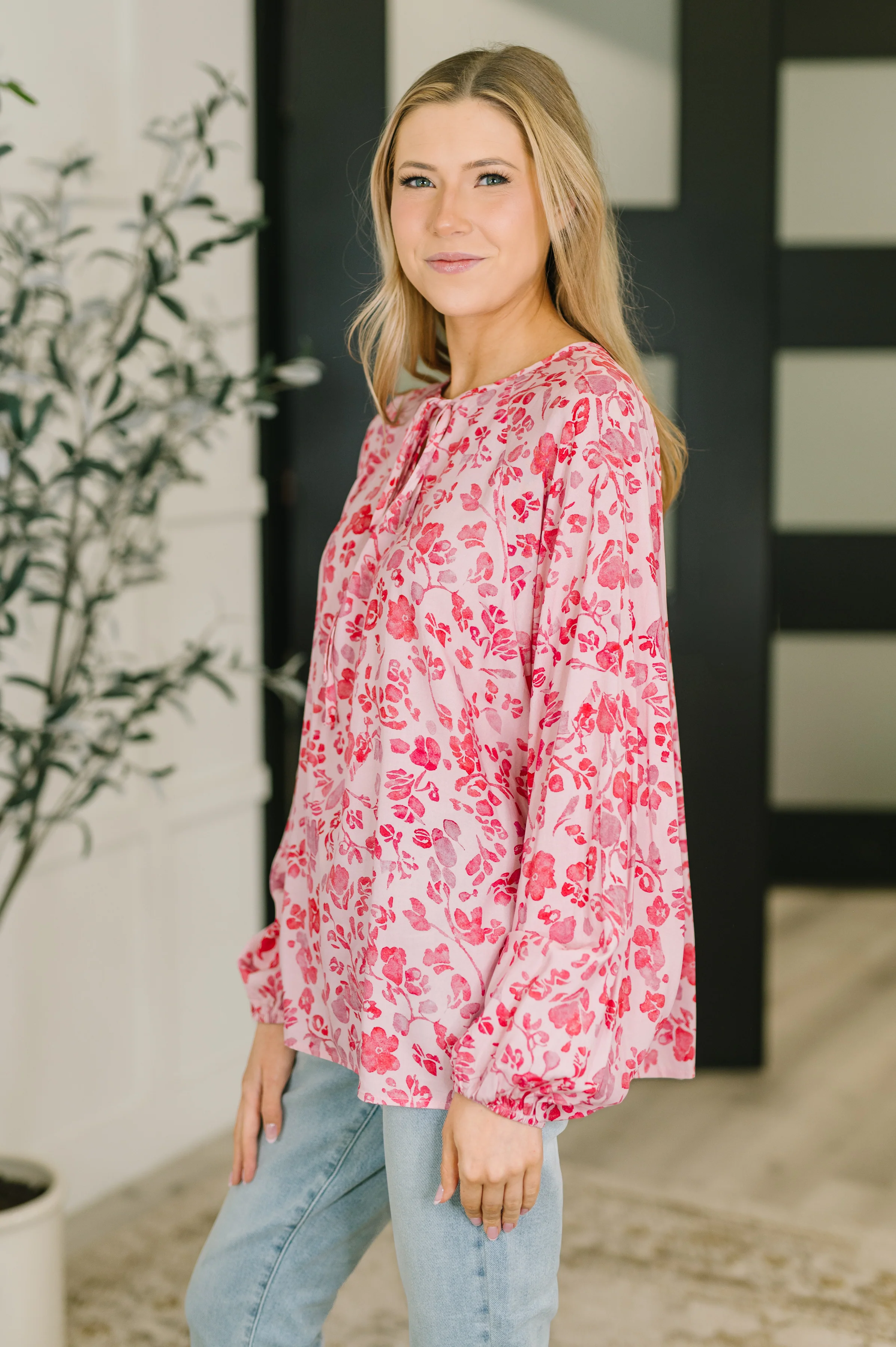 Garden Kiss V-Neck Puff Sleeve Blouse - 2/10/2026 - Image 4