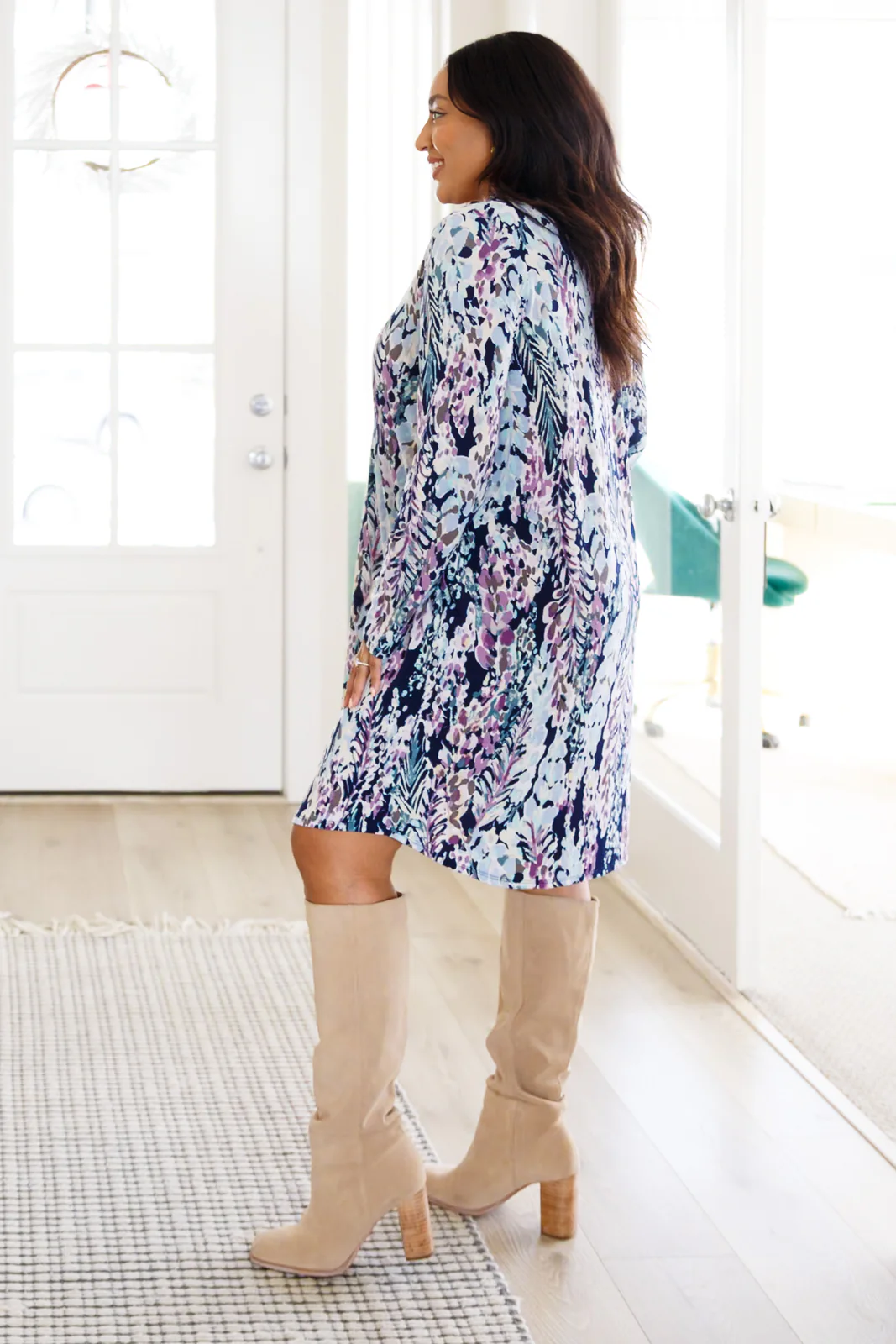Generally Speaking V-Neck Dress in Navy Floral - 12/21/2023 - Image 4