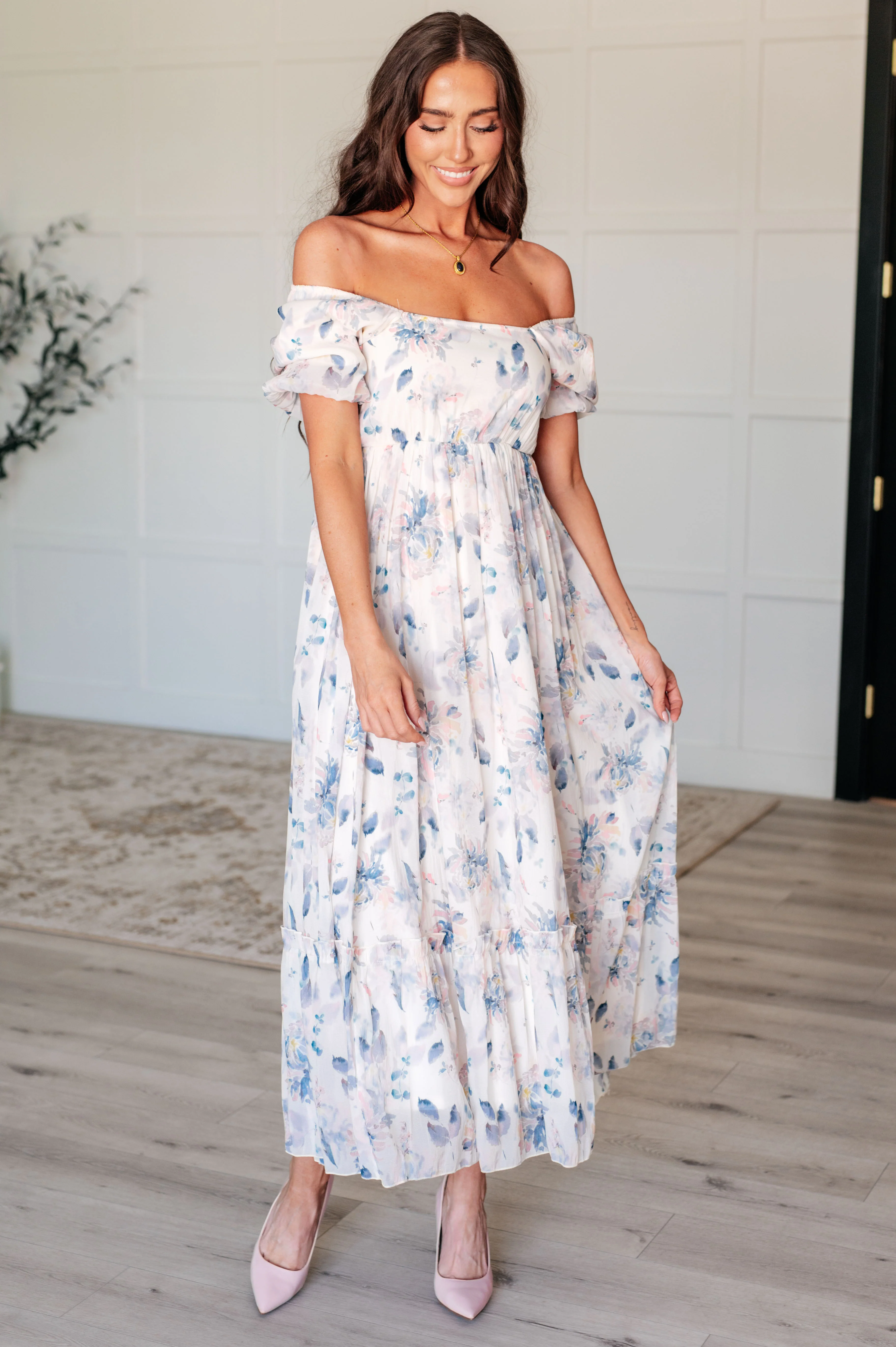 Gentle Yet Strong Balloon Sleeve Floral Dress - 7/23/2024
