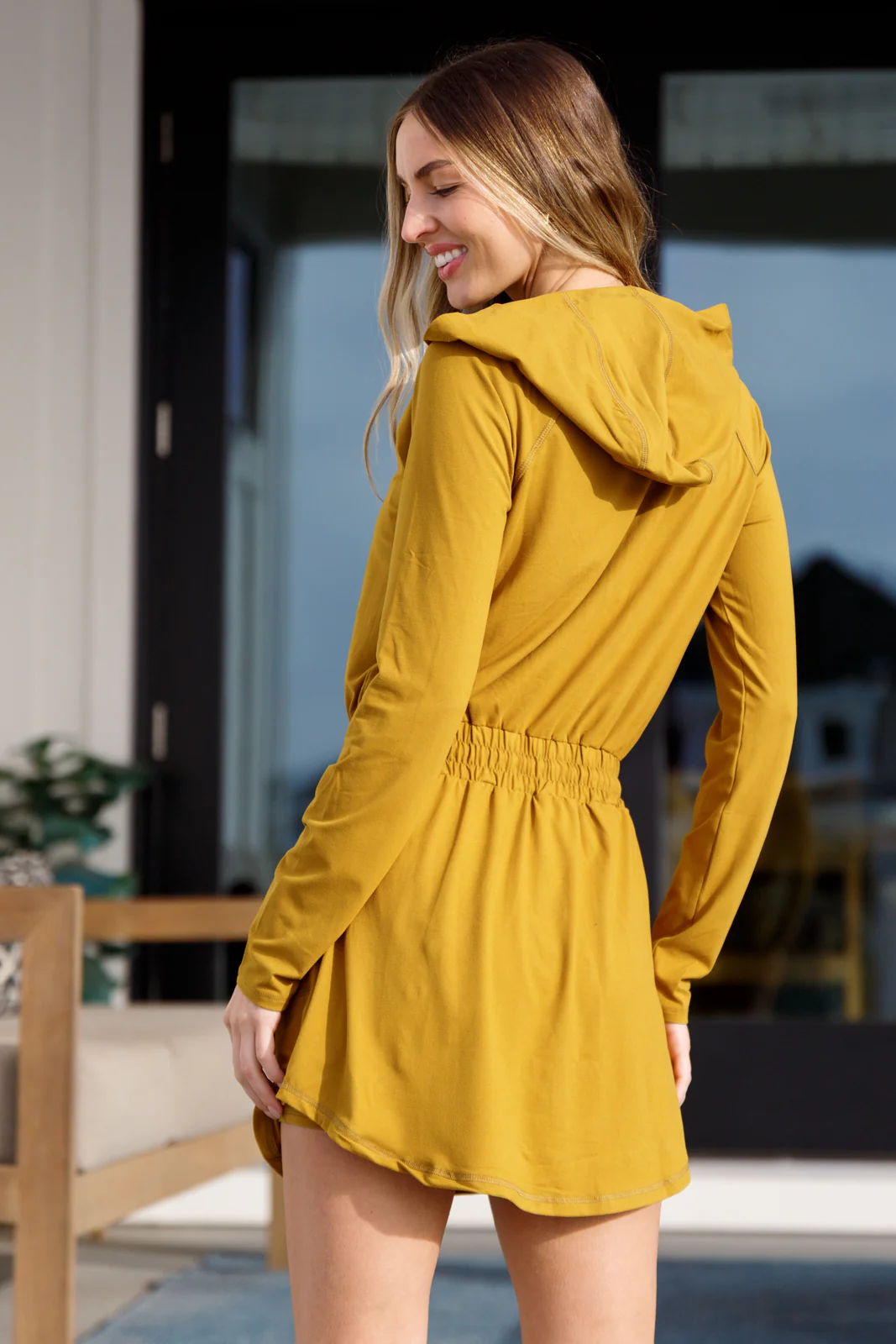 Getting Out Long Sleeve Hoodie Romper Gold Spice - 2/6/2024 - Image 11
