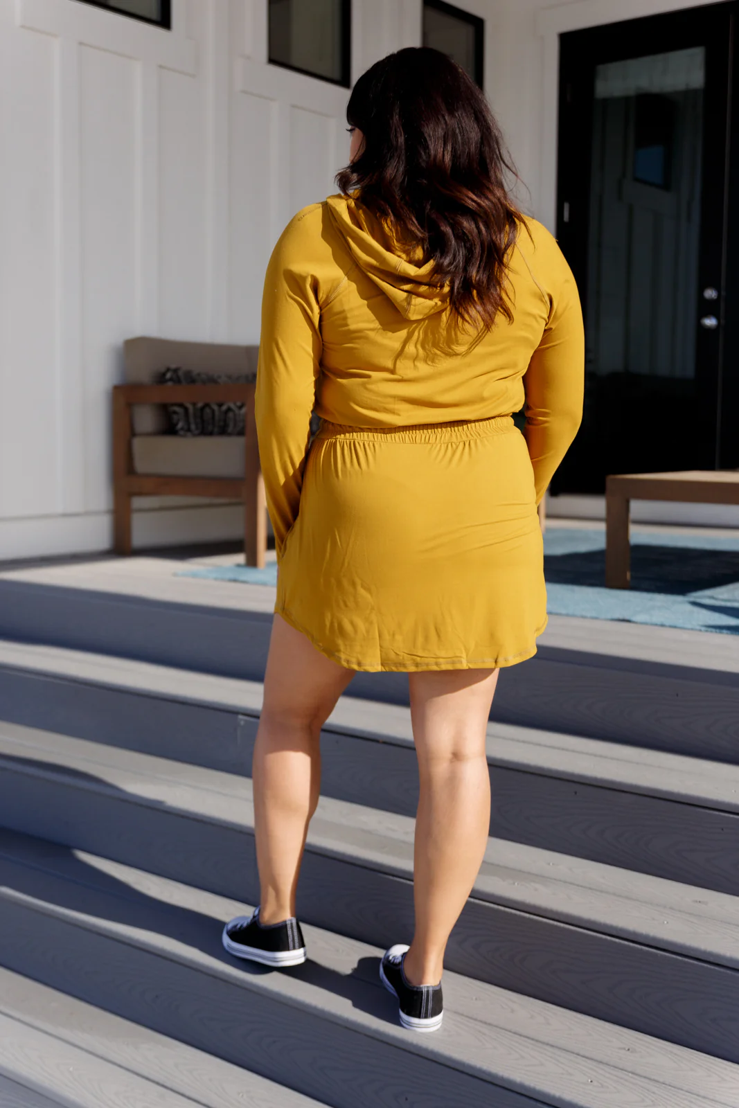 Getting Out Long Sleeve Hoodie Romper Gold Spice - 2/6/2024 - Image 9