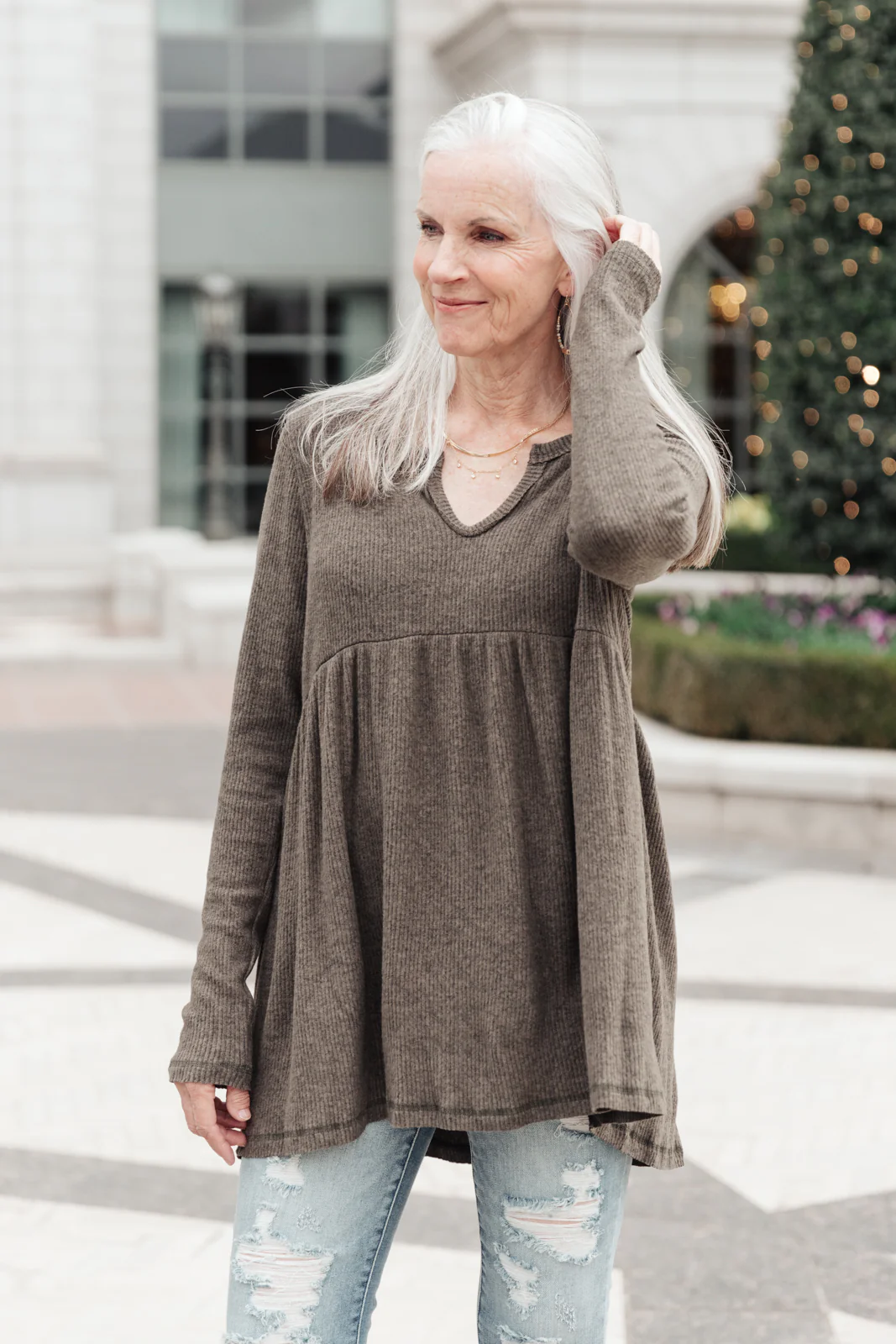 Giddy Up Babydoll Tee in Olive - 12/2/2021