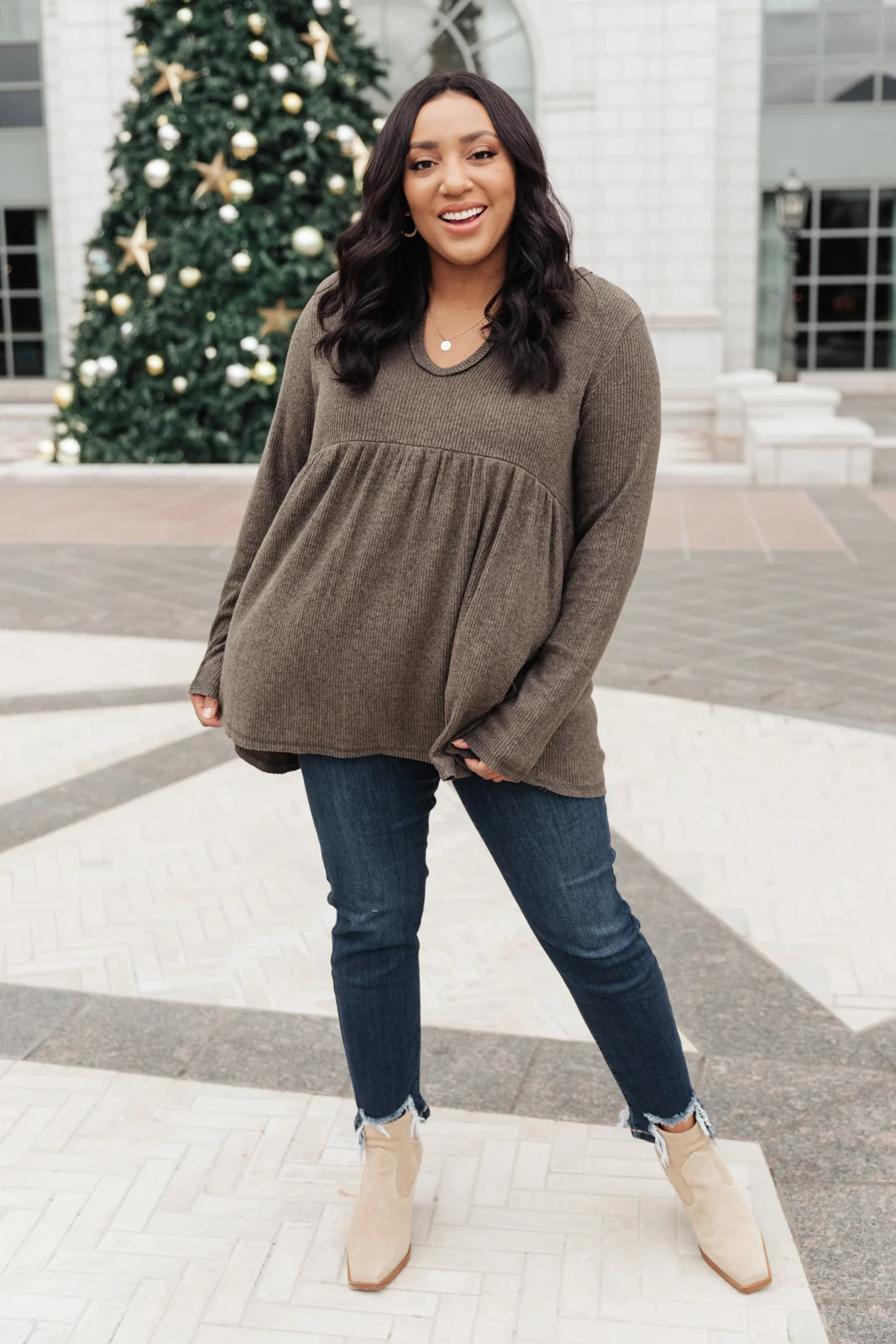 Giddy Up Babydoll Tee in Olive - 12/2/2021 - Image 6