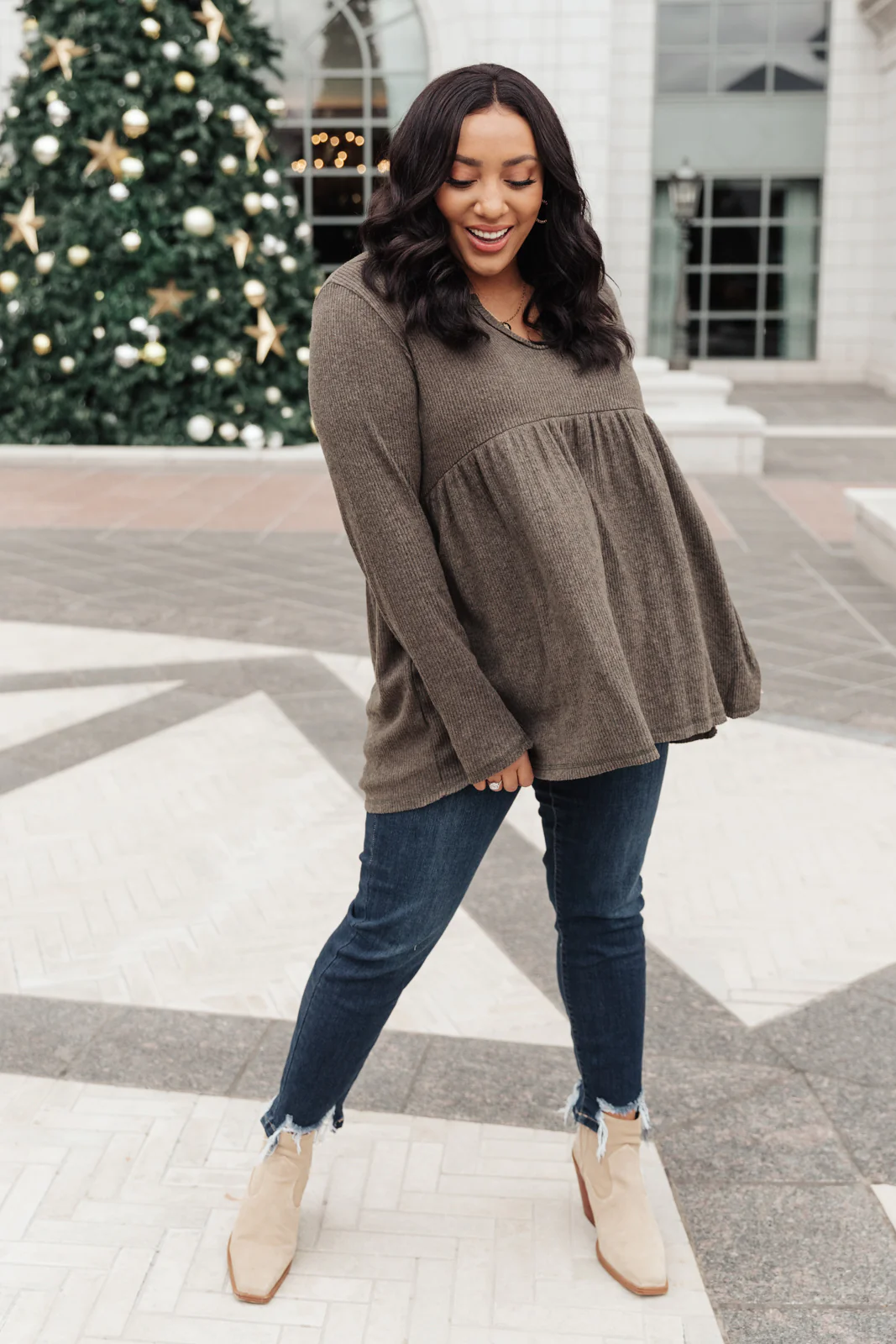Giddy Up Babydoll Tee in Olive - 12/2/2021 - Image 8