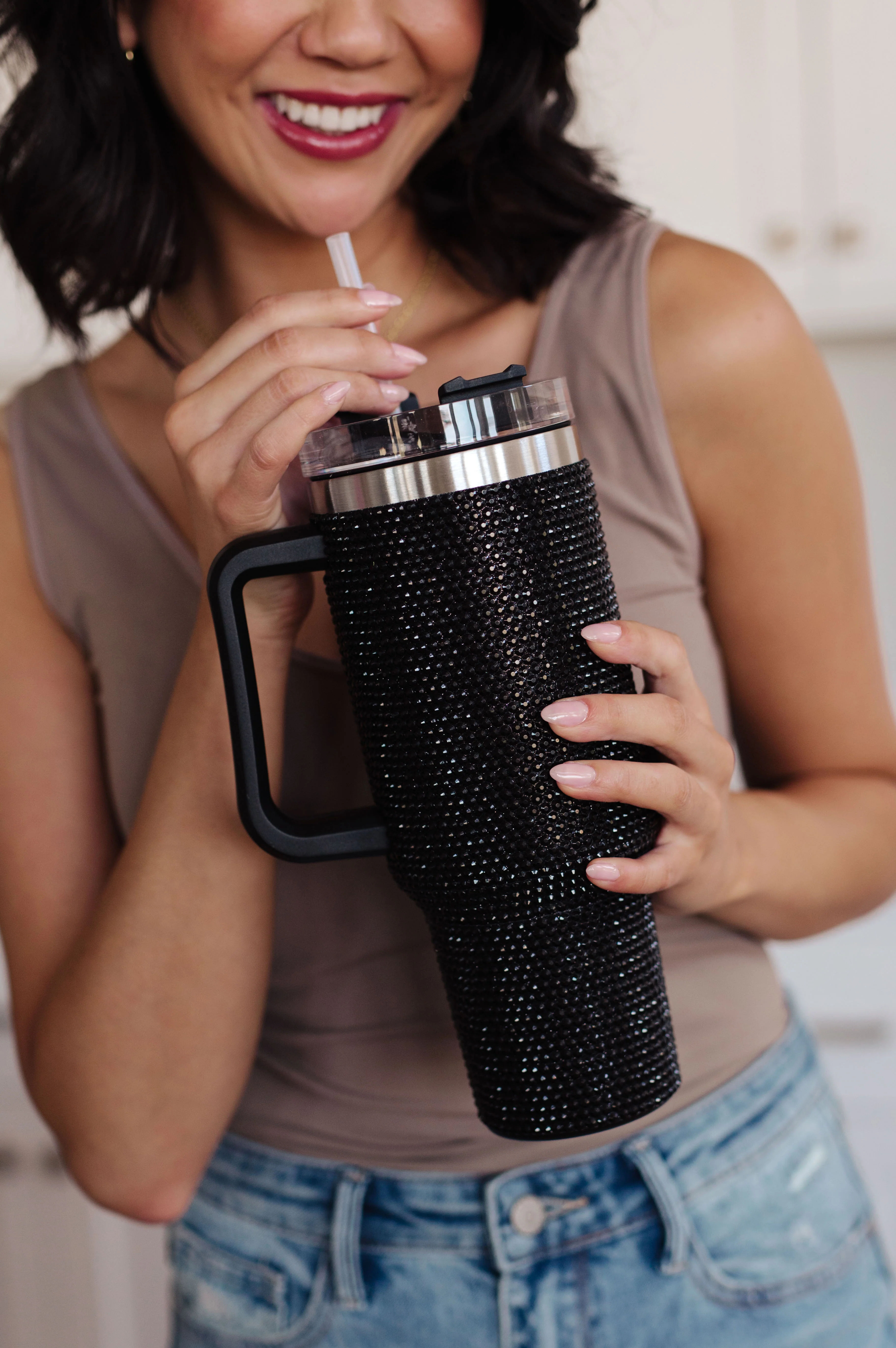 Glam Girl 40 oz Rhinestone Tumbler in Black - 11/20/2023