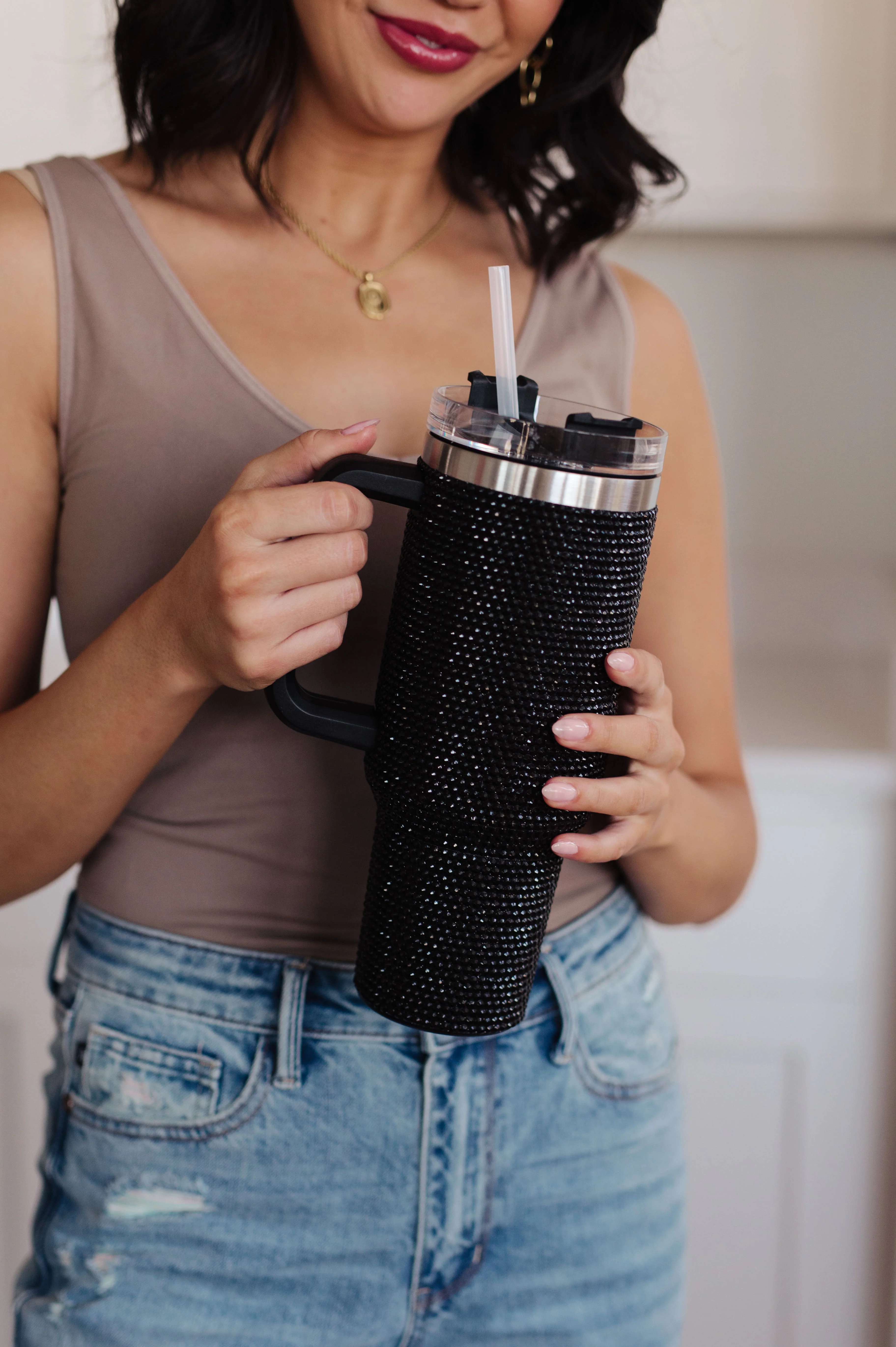 Glam Girl 40 oz Rhinestone Tumbler in Black - 11/20/2023 - Image 3