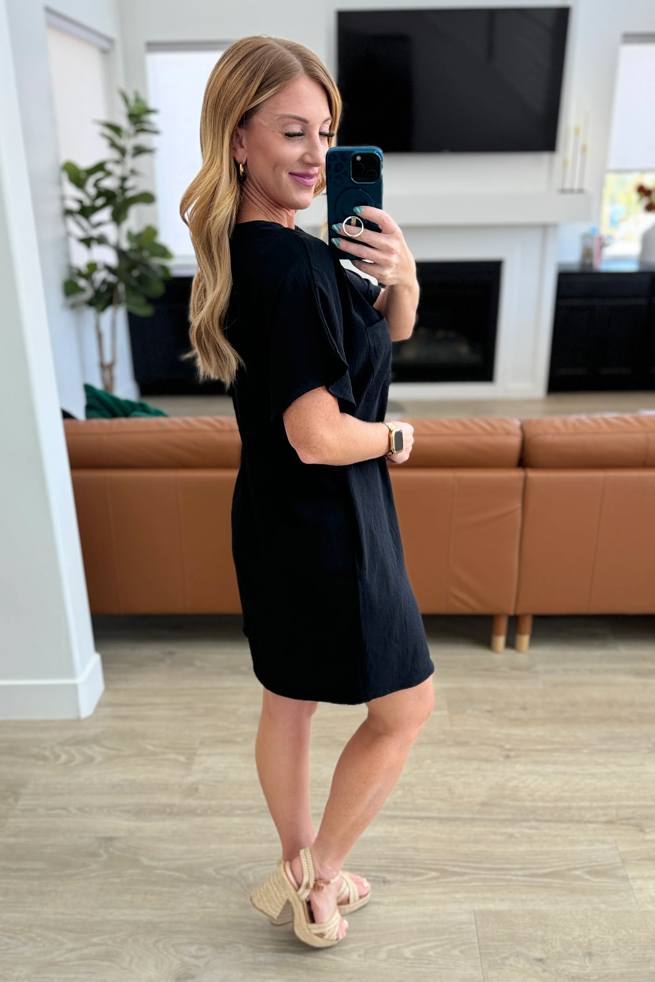 Go-Go Girl V-Neck T-Shirt Dress in Black - 7/4/2024 - Image 5