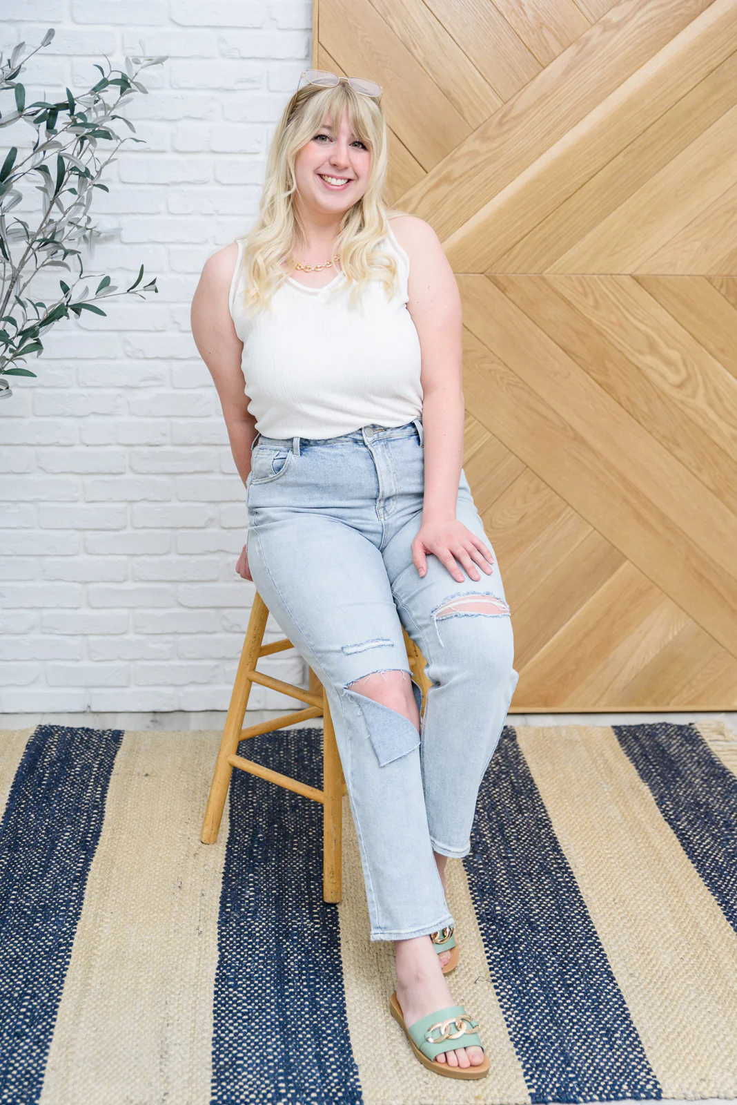 Good Karma Light Wash Distressed Jeans - 7/12/2022 - Image 8