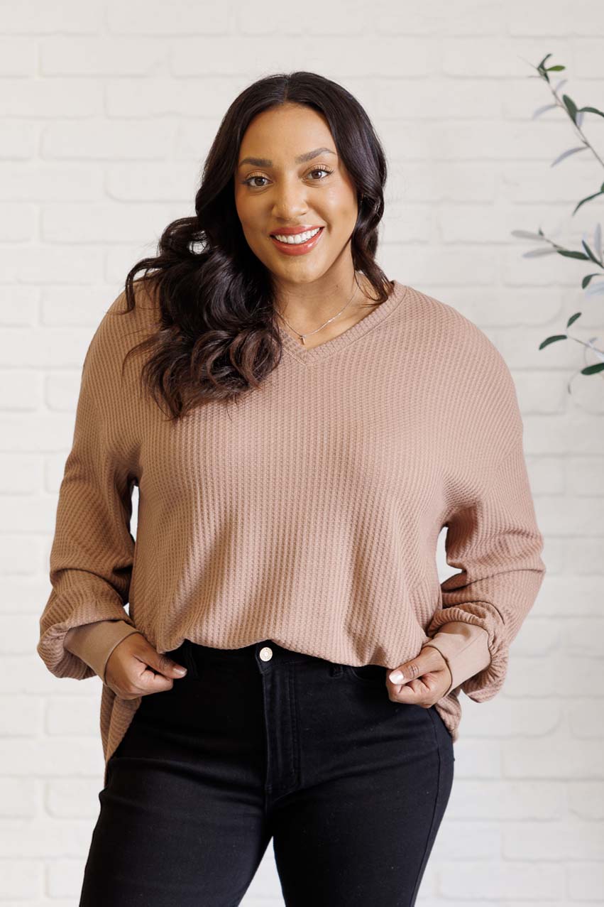 Good Things Are Coming V-Neck Top in Coffee - 12/18/2025 - Image 2