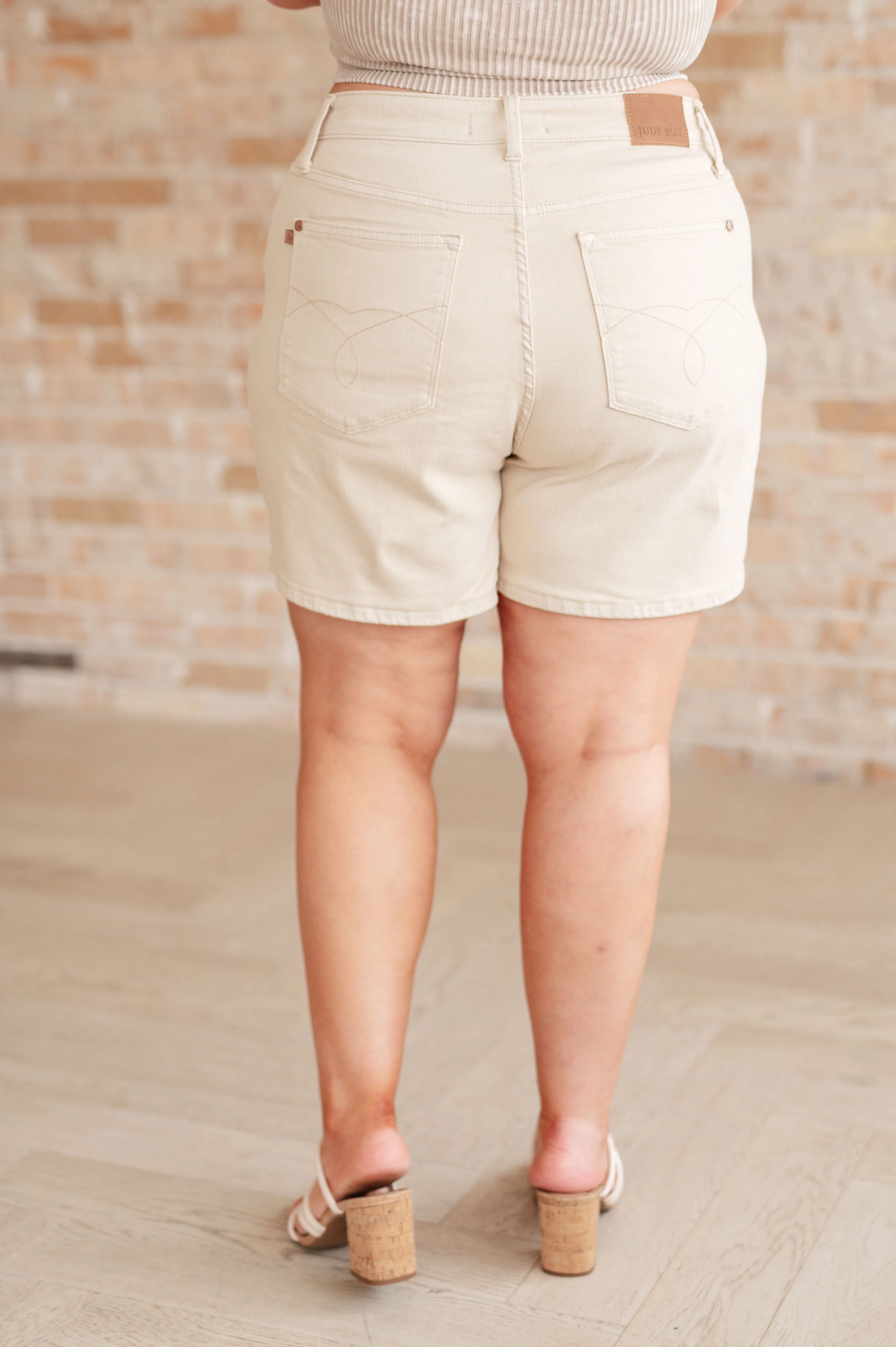 Greta High Rise Garment Dyed Shorts in Bone - 4/21/2025 - Image 8