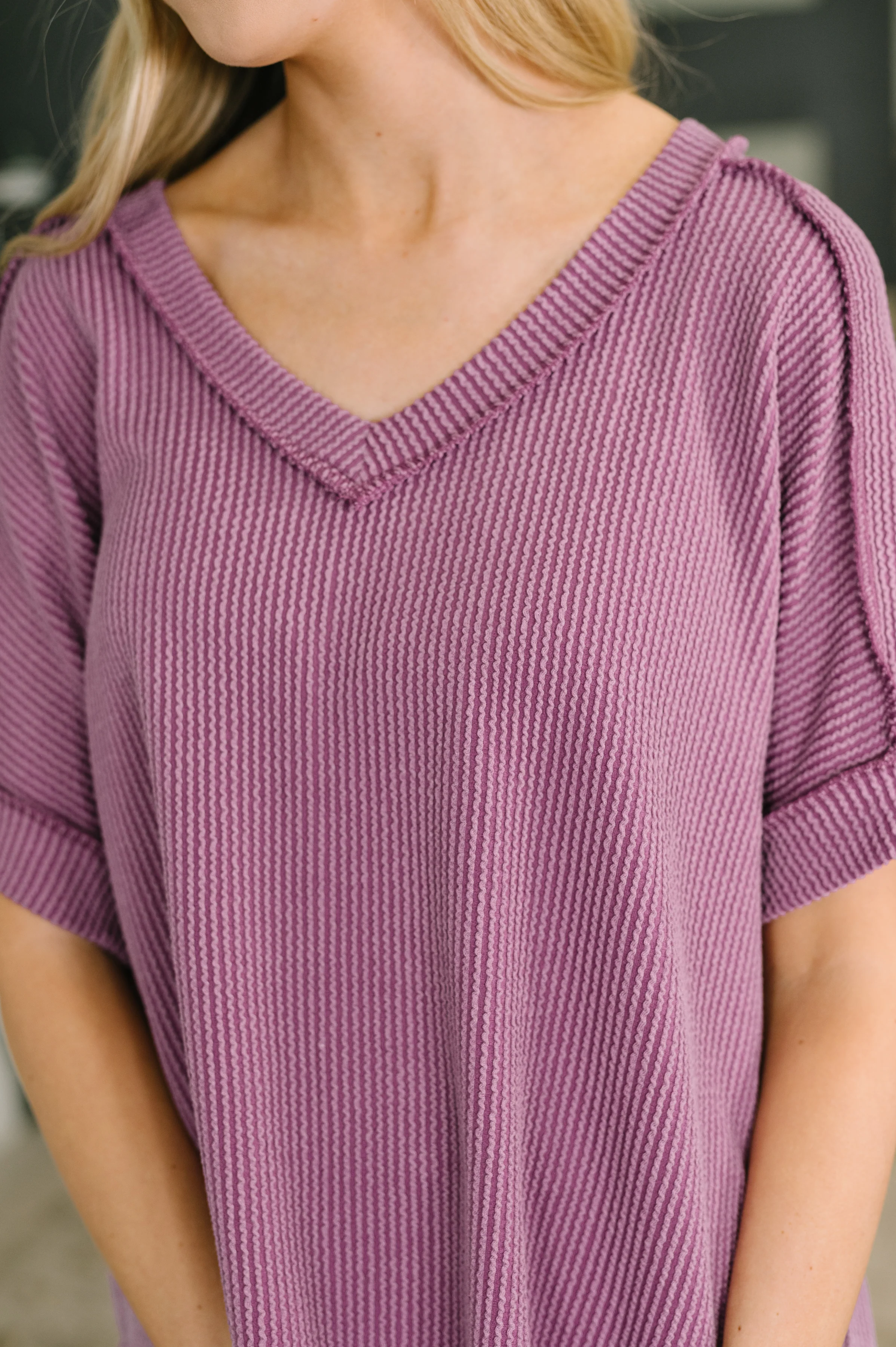 Growing Restless V-Neck Tee in Light Plum - 4/8/2026 - Image 2