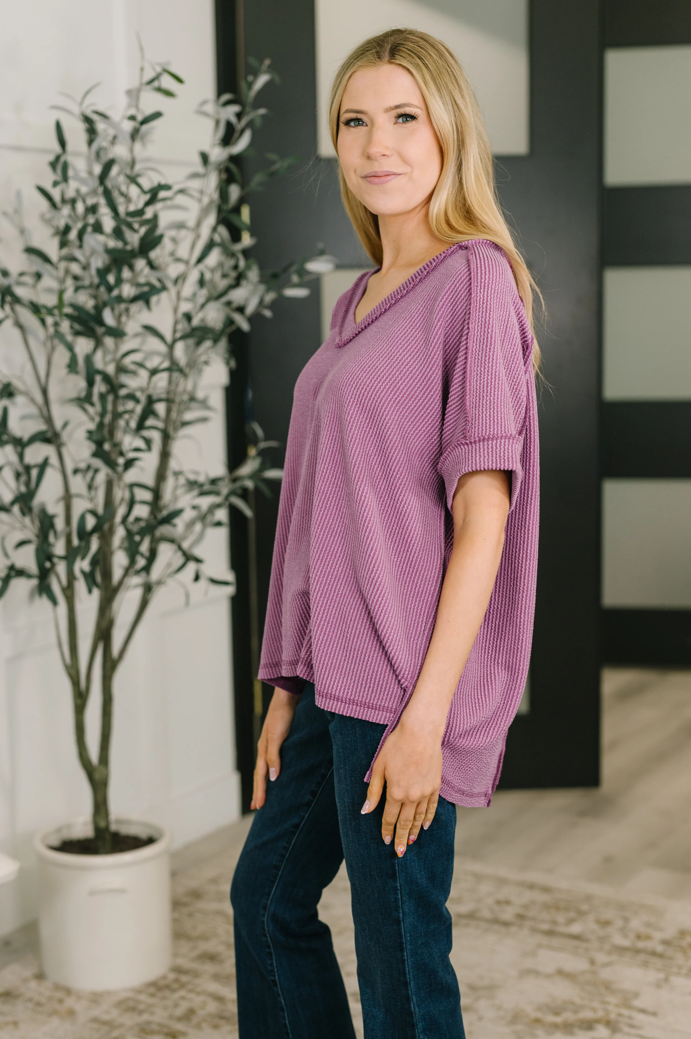 Growing Restless V-Neck Tee in Light Plum - 4/8/2026 - Image 4