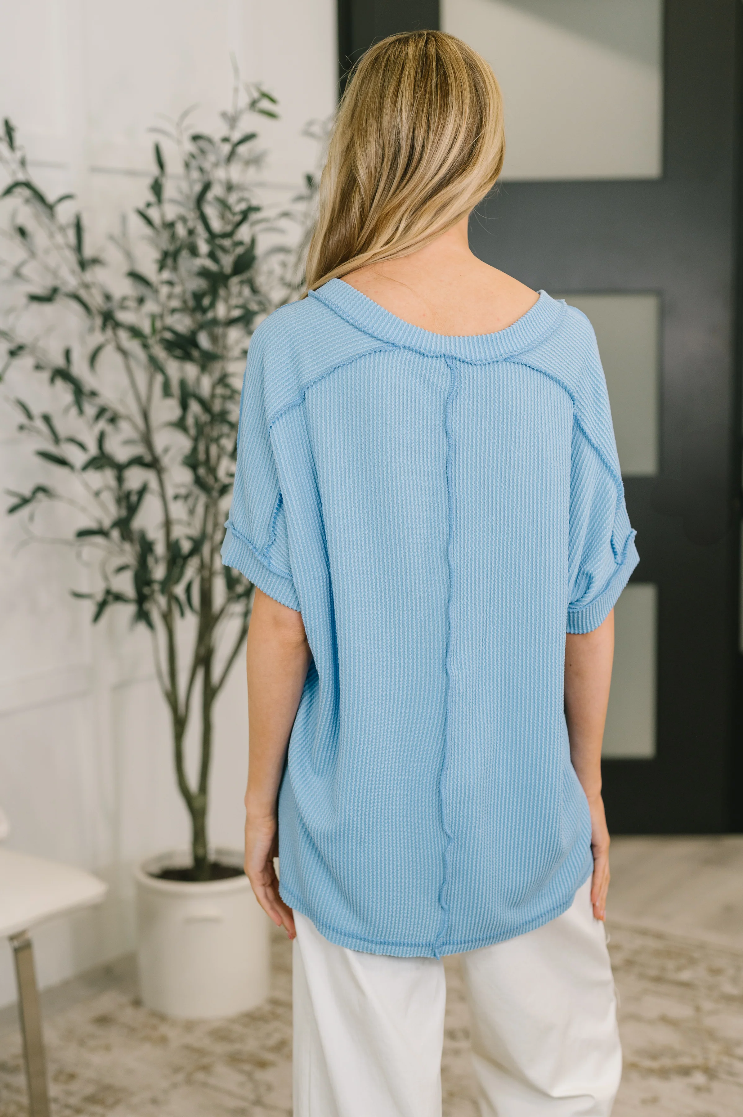 Growing Restless V-Neck Tee in Spring Blue - 4/8/2026 - Image 5