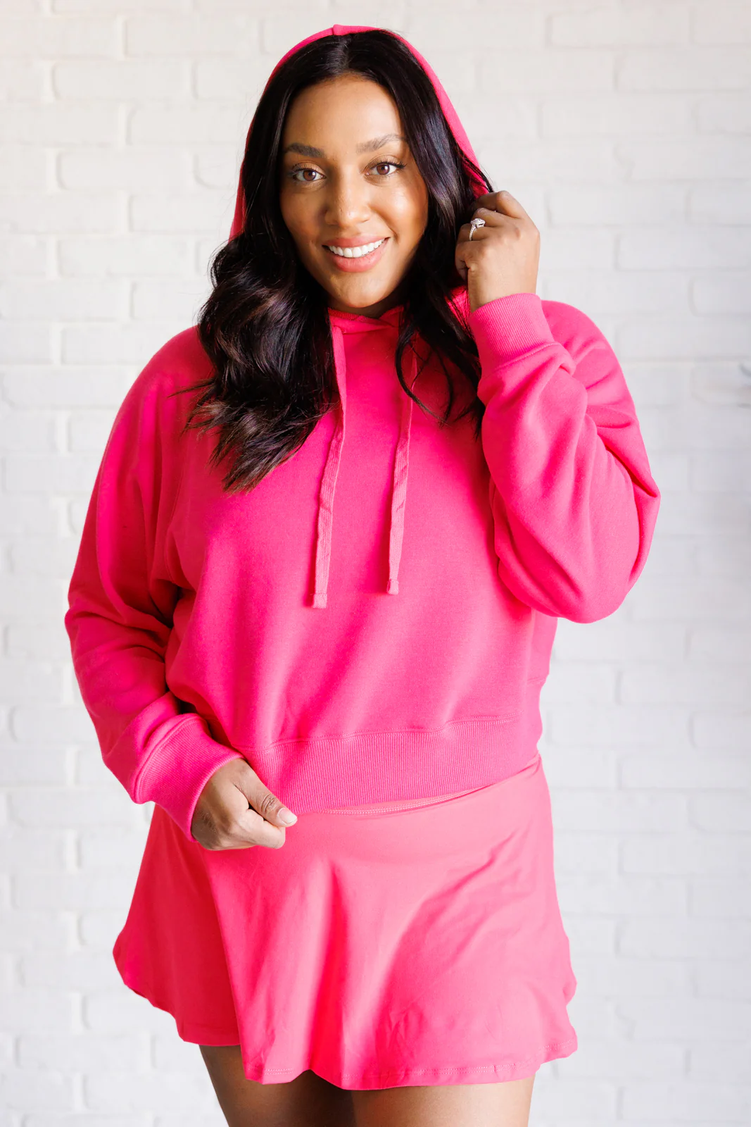 Had Me in the First Half Pullover Hoodie in Flamingo Pink - 9/19/2024 - Image 8