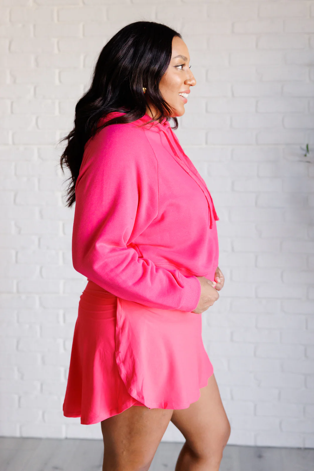 Had Me in the First Half Pullover Hoodie in Flamingo Pink - 9/19/2024 - Image 9