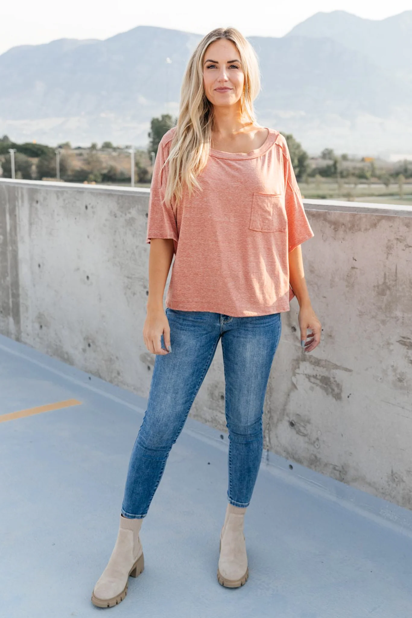 Hannah Tee In Faded Rust - 9/23/2021 - Image 2