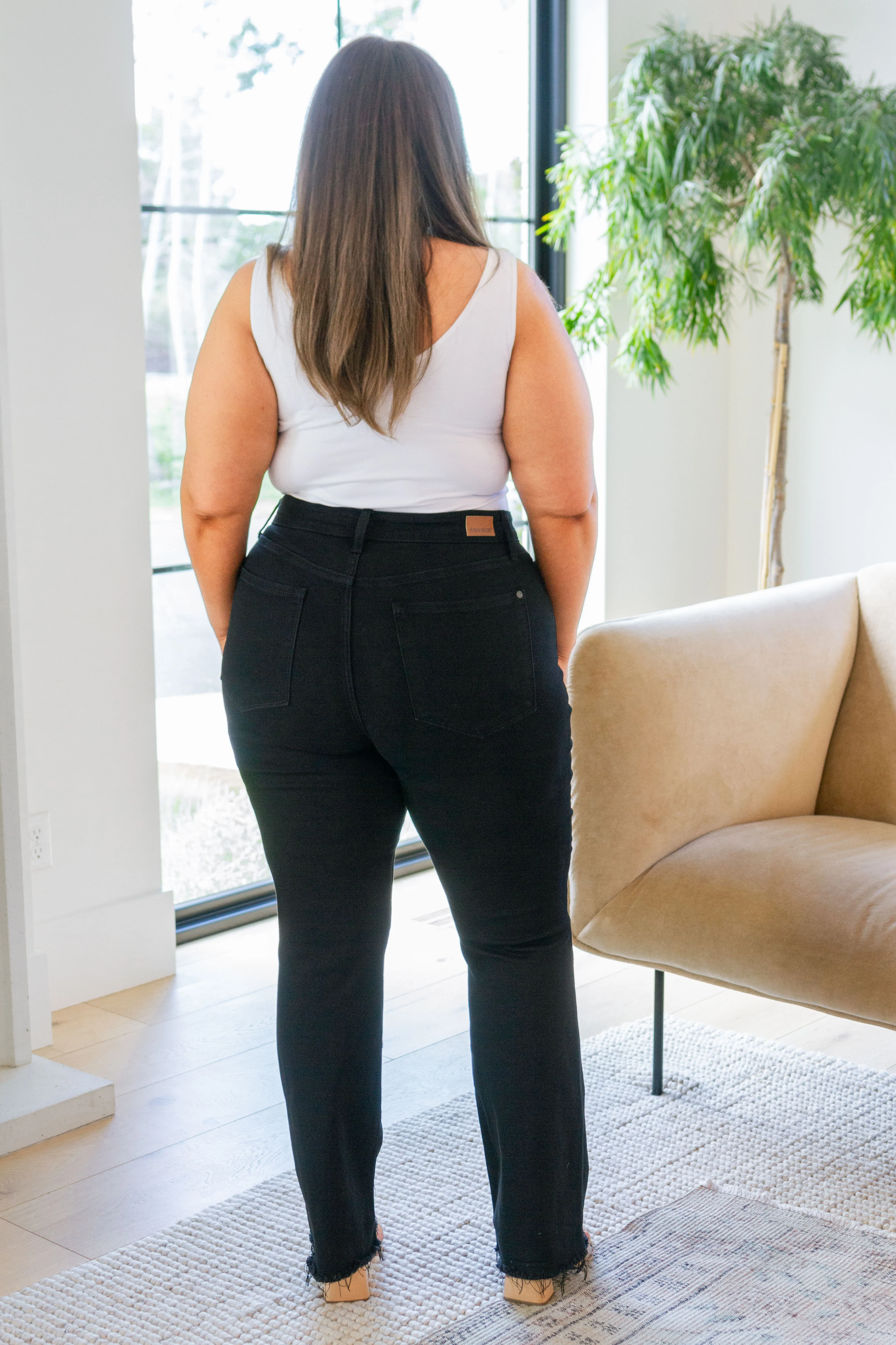 Harriet High Rise Button Fly Bootcut Jeans in Black - 7/26/2023 - Image 6