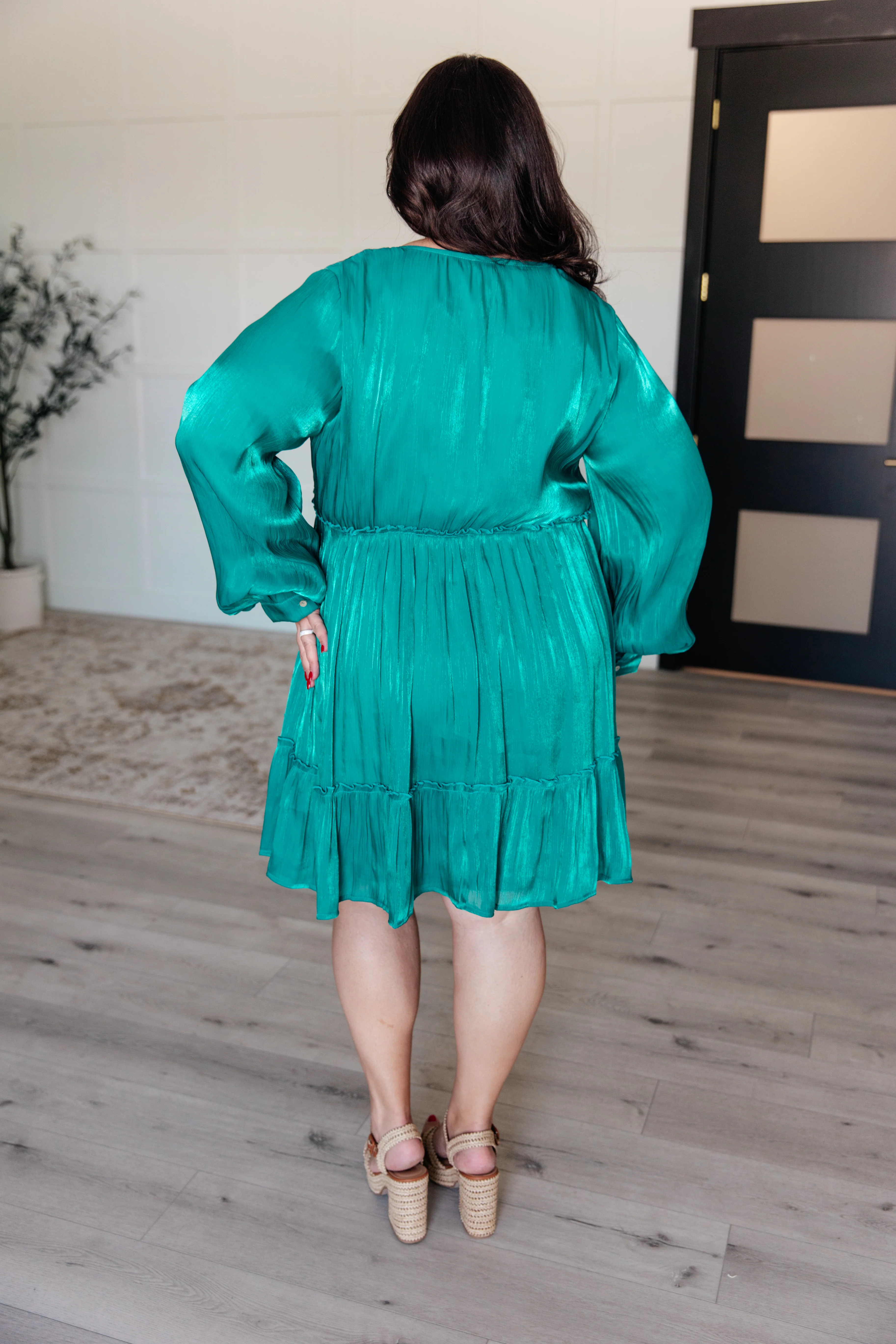 Head Held High V-Neck Balloon Sleeve Dress - 8/1/2024 - Image 5