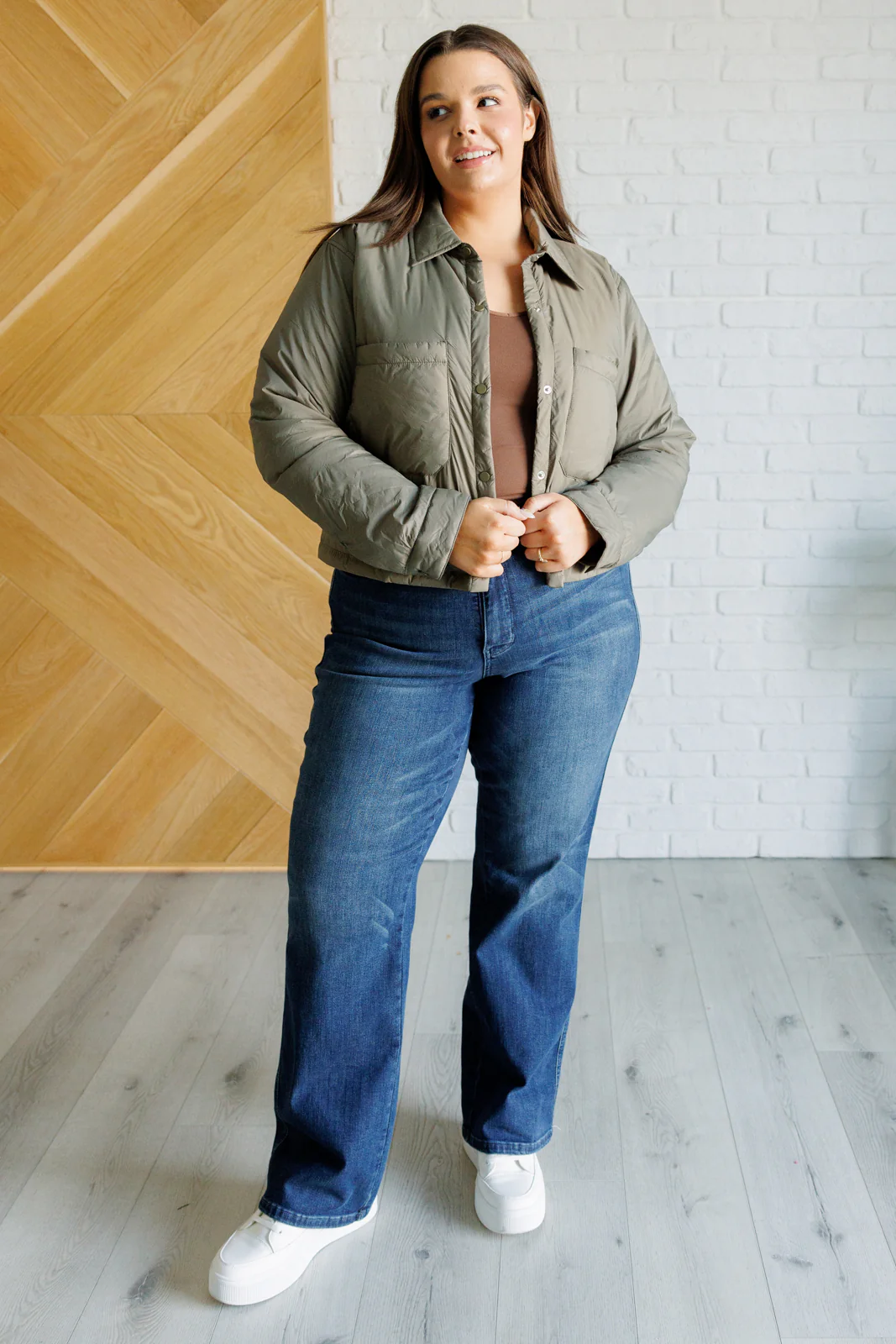 Hear Me Out Lightweight Puffer Jacket in Olive - 10/16/2025 - Image 4