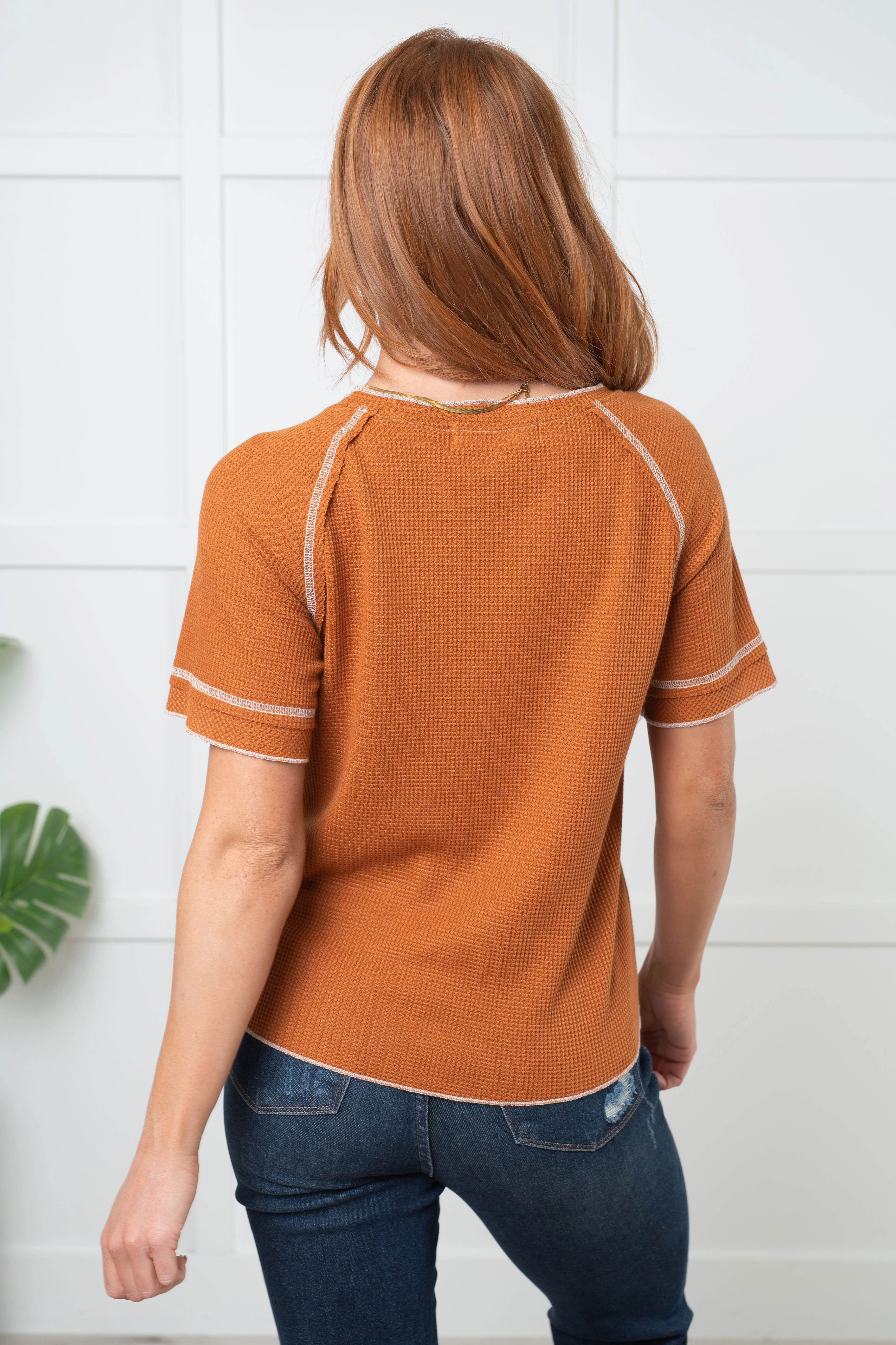 Heartbreaker Waffle Knit Tee in Chestnut - 9/11/2025 - Image 4