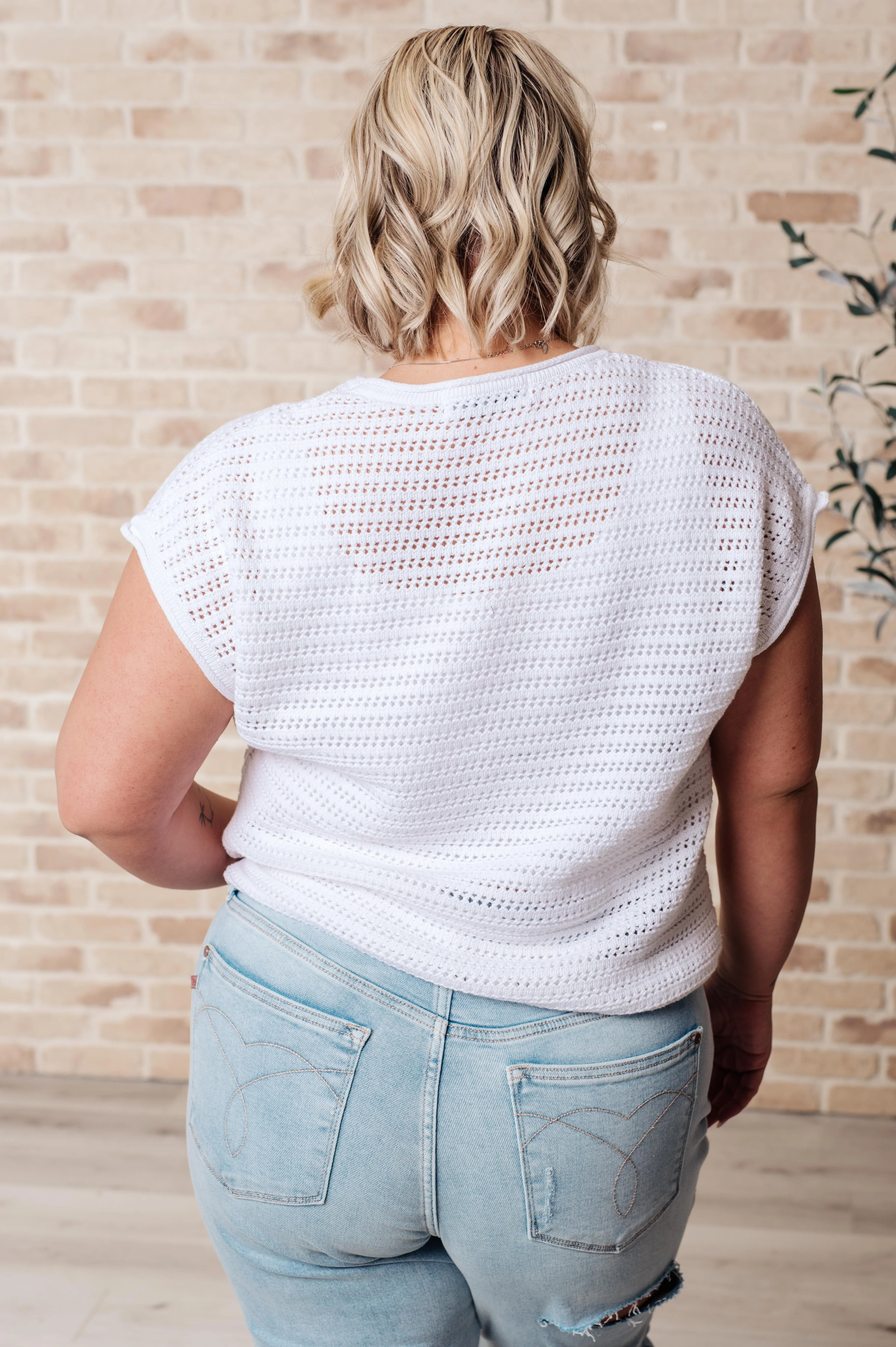 Here for More Open Knit Cap Sleeve Sweater - 5/22/2025 - Image 7
