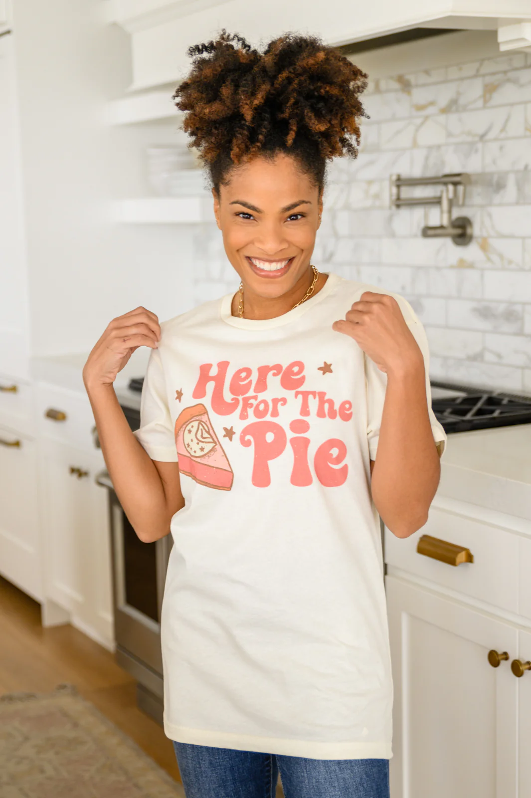 Here For The Pie Graphic T-Shirt In Cream - 10/11/2022 - Image 5
