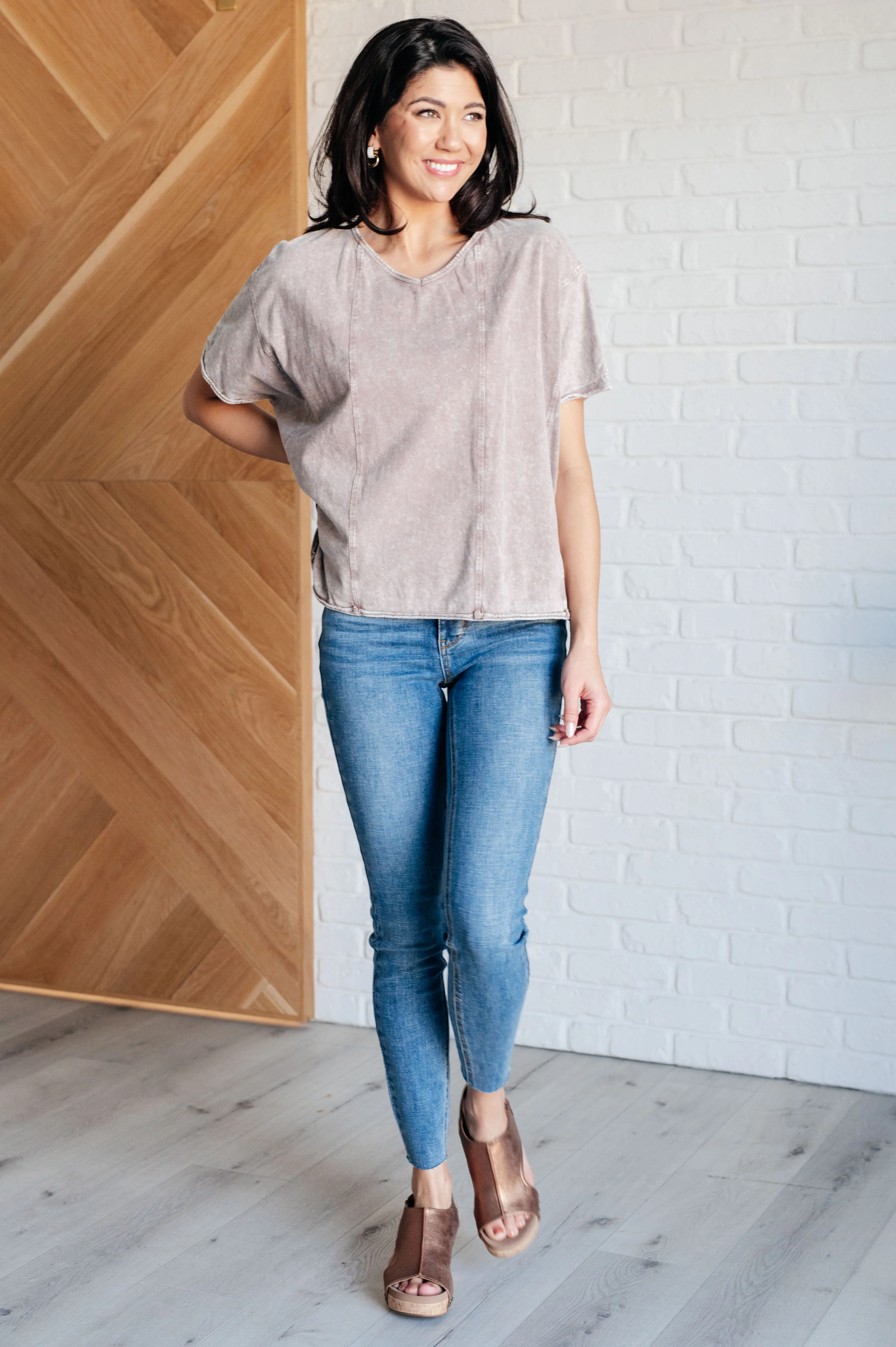Here for the Vibes Mineral Wash Spliced Tee - 6/19/2025 - Image 2