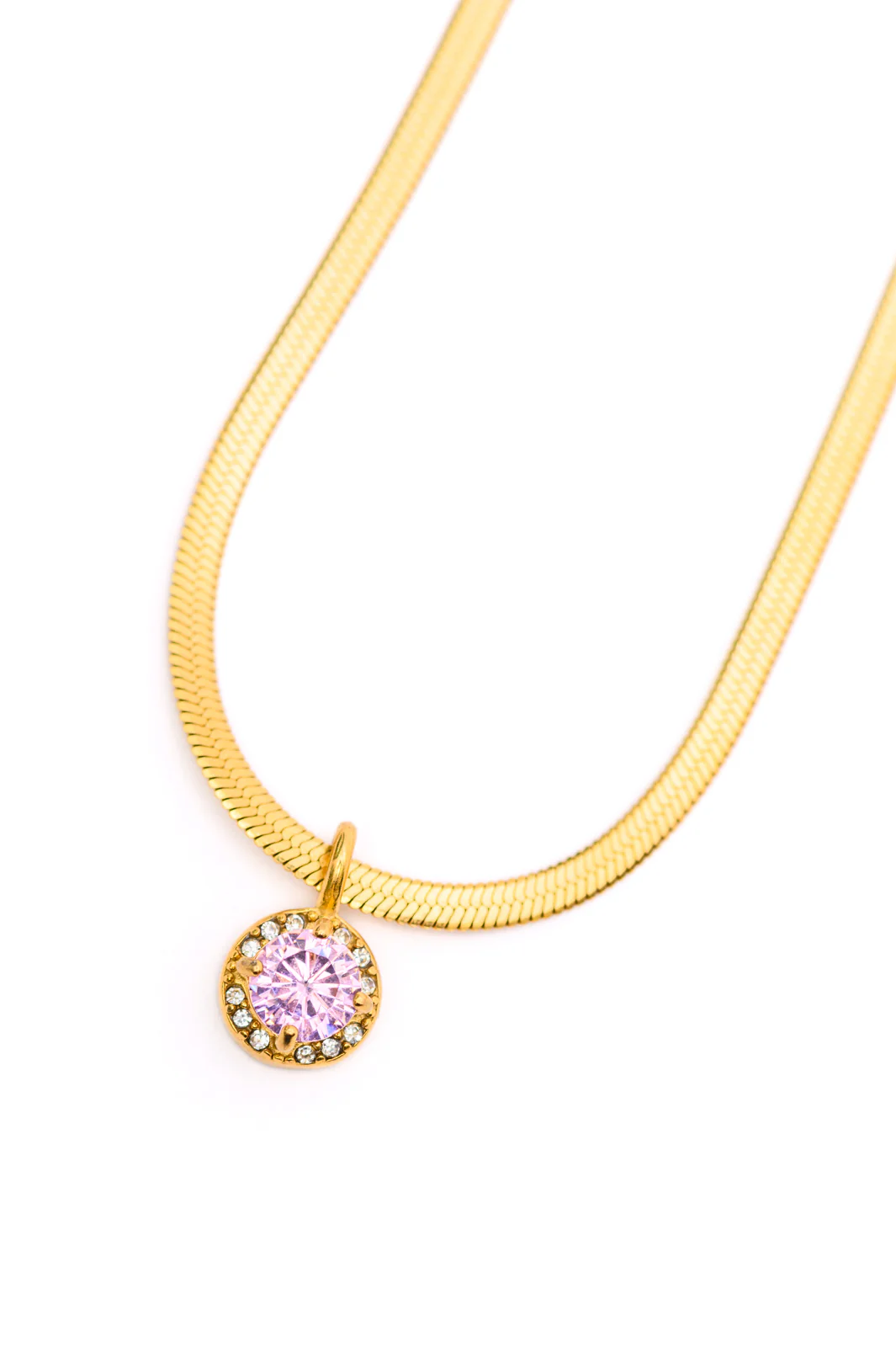 Here to Shine Gold Plated Necklace in Pink - 5/21/2024 - Image 4