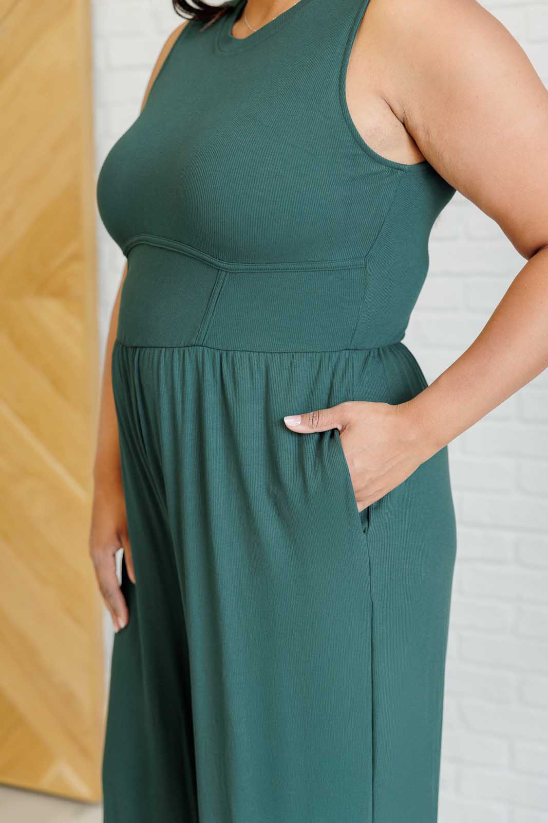 Hilary Wide Leg Jumpsuit in Green - 11/19/2024 - Image 4