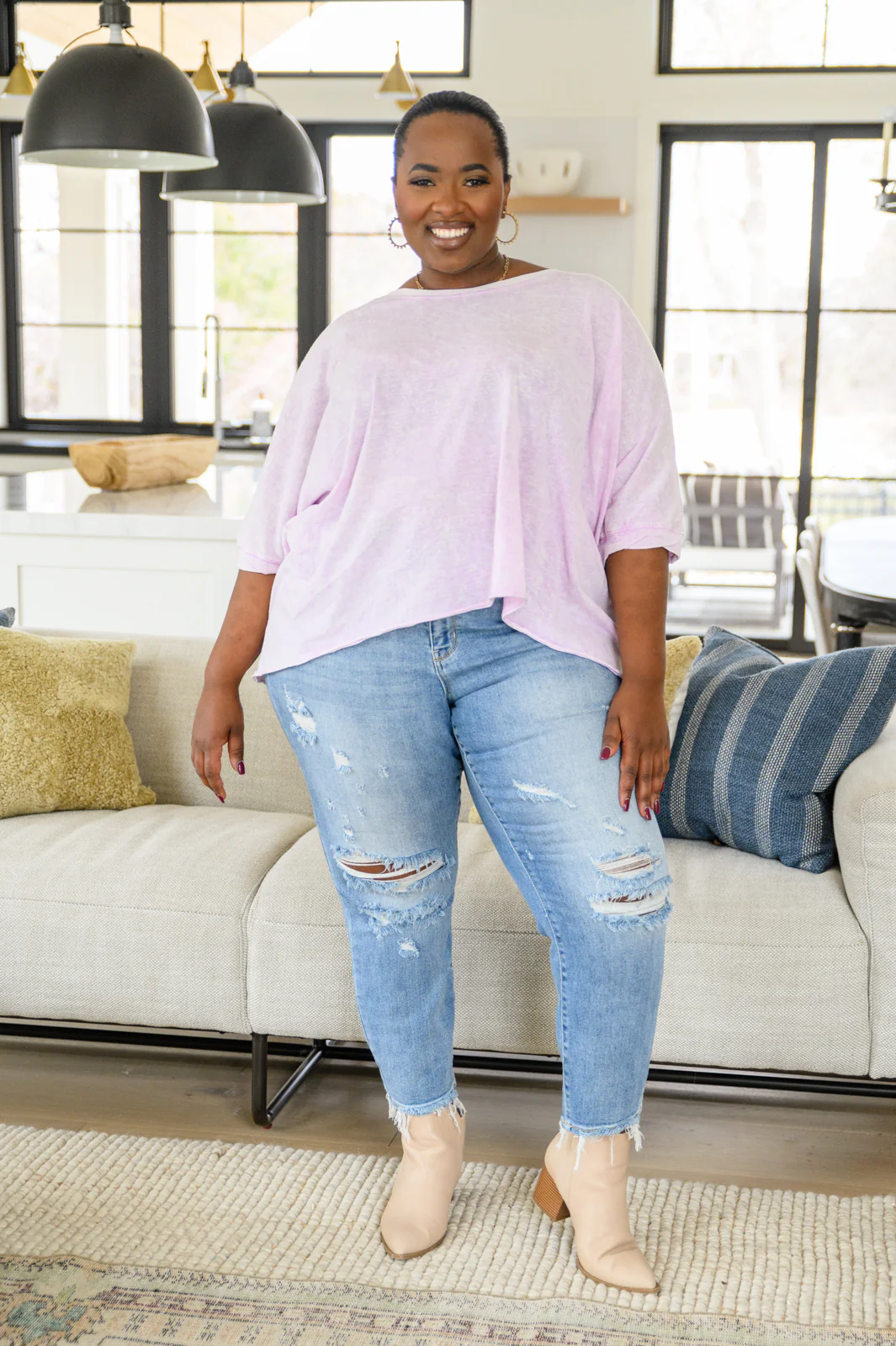 Hold Me Close Short Sleeve Top in Lavender - 12/20/2022 - Image 9