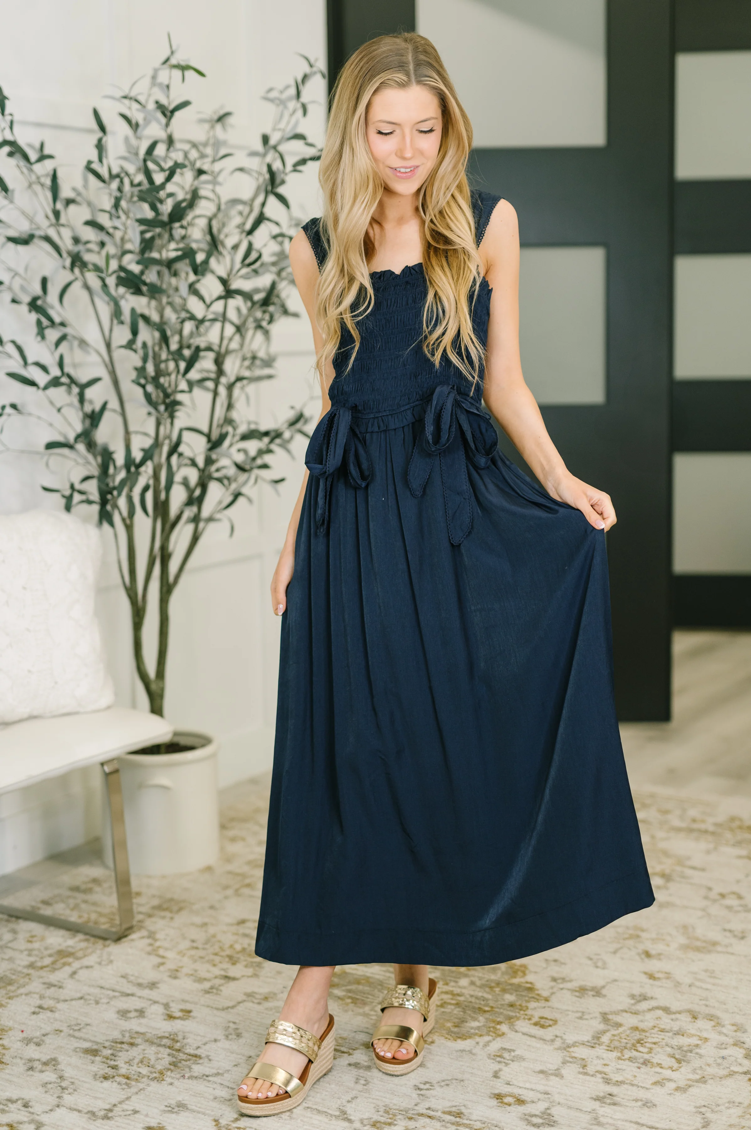 Hold Me Down Midi Dress in Navy - 7/30/2026 - Image 3