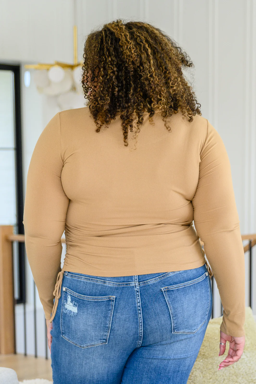 Hold Me Tight Ribbed Long Sleeve Top In Tan - 10/6/2022 - Image 10