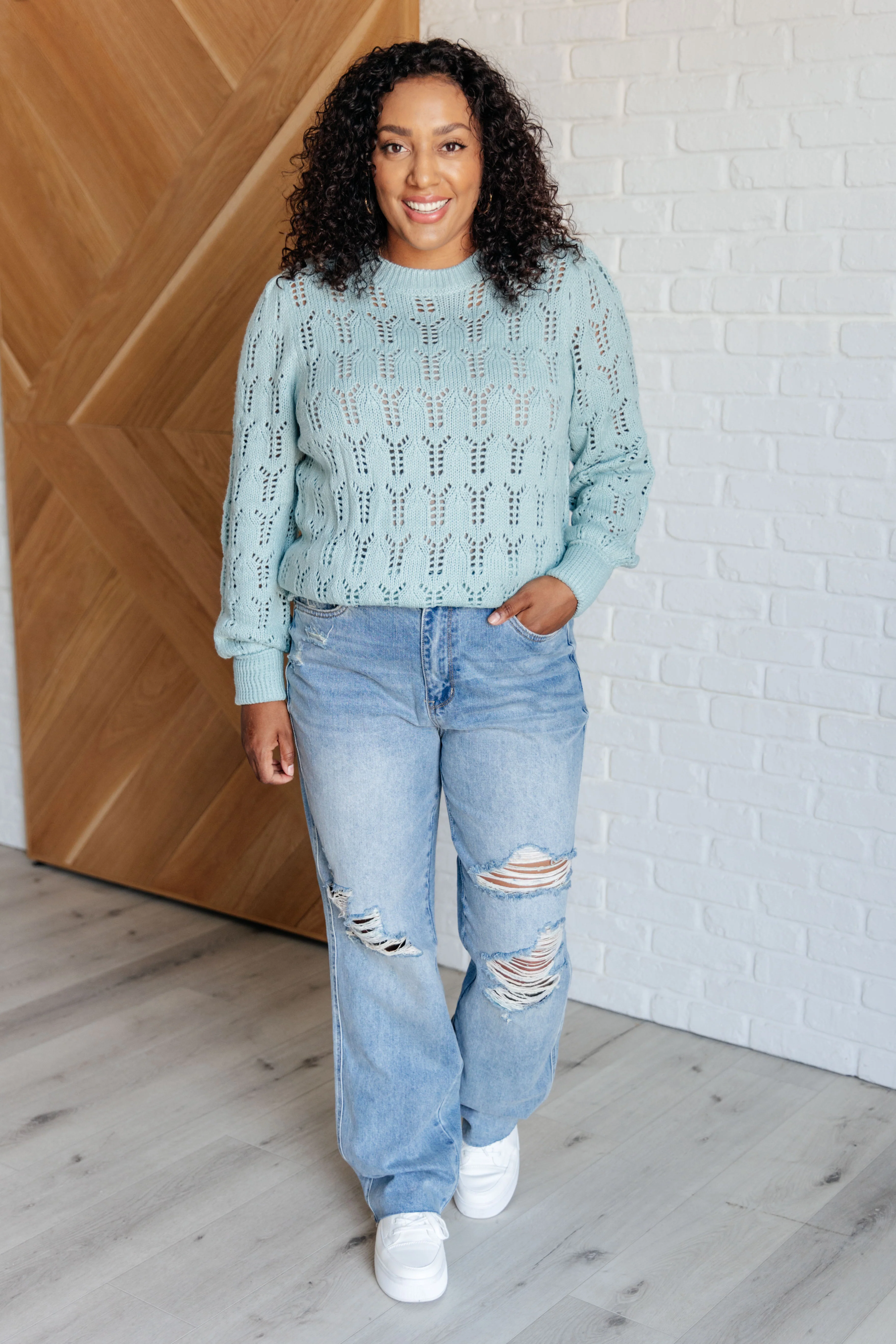 Hole In One Sheer Pointelle Knit Sweater - 1/15/2026 - Image 4